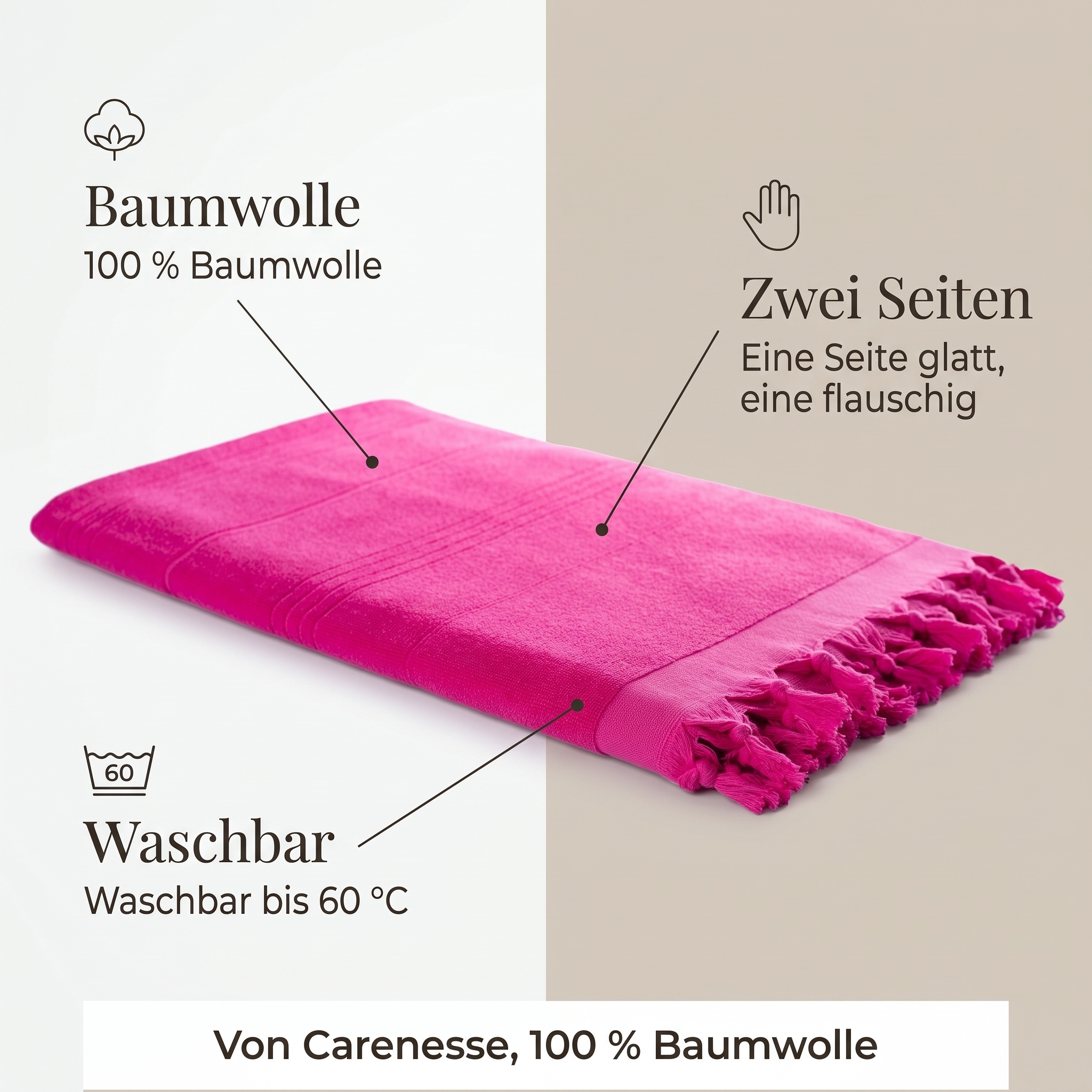 Pestemal Frottierhandtuch 90x190cm pink Pestemal Frottierhandtuch 90x190cm pink