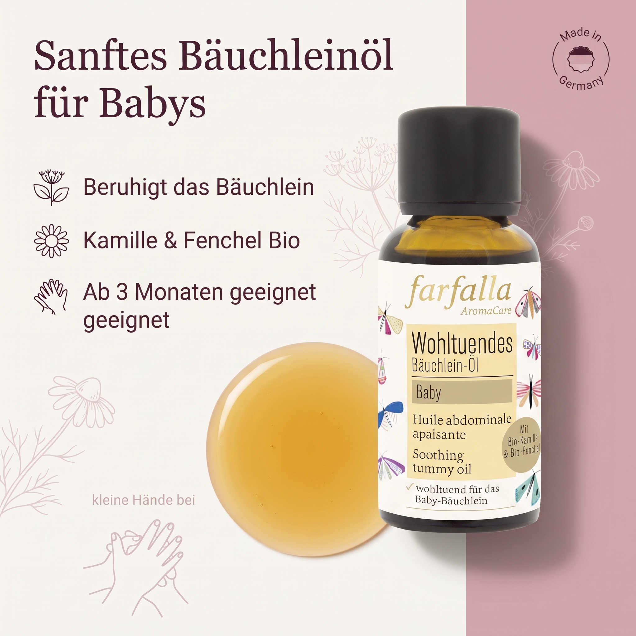 Baby Fenchel Kamille Wohltuendes Bäuchleinöl