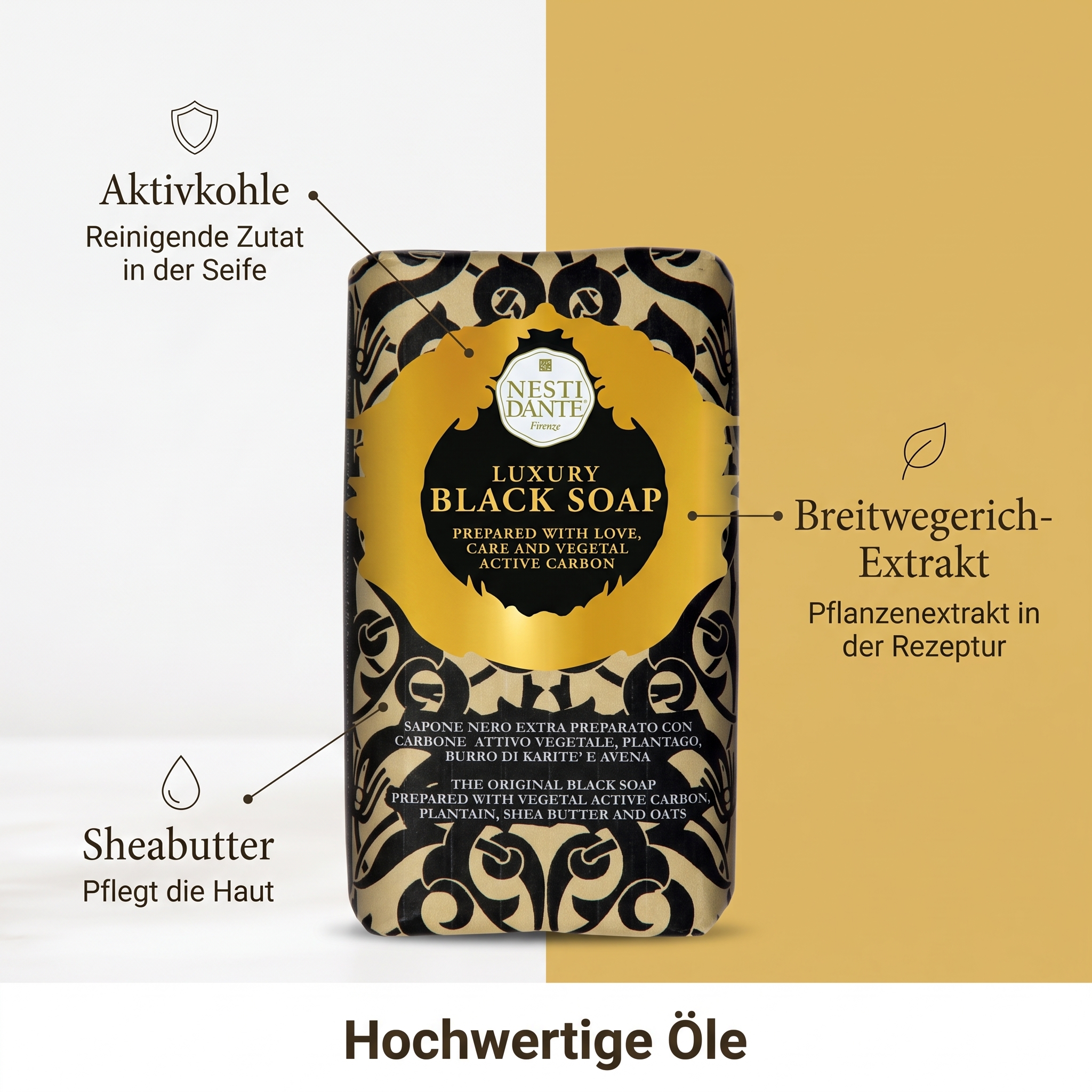 Soap Luxury Black mit Aktivkohle