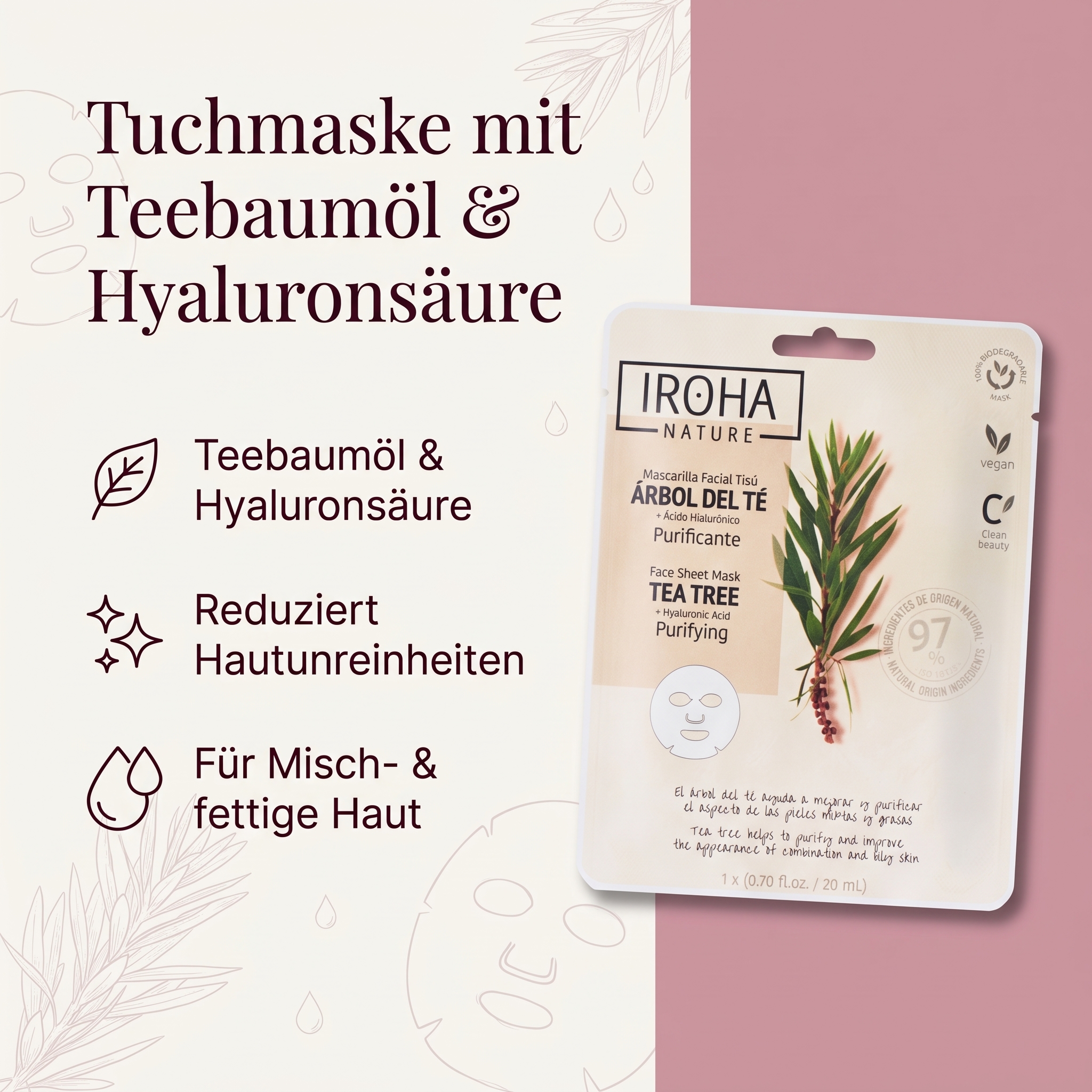 Vliesmaske Purifying Tea Tree