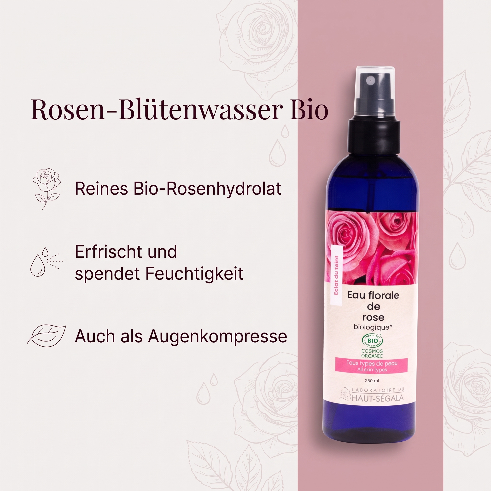 Rosen-Blütenwasser bio 