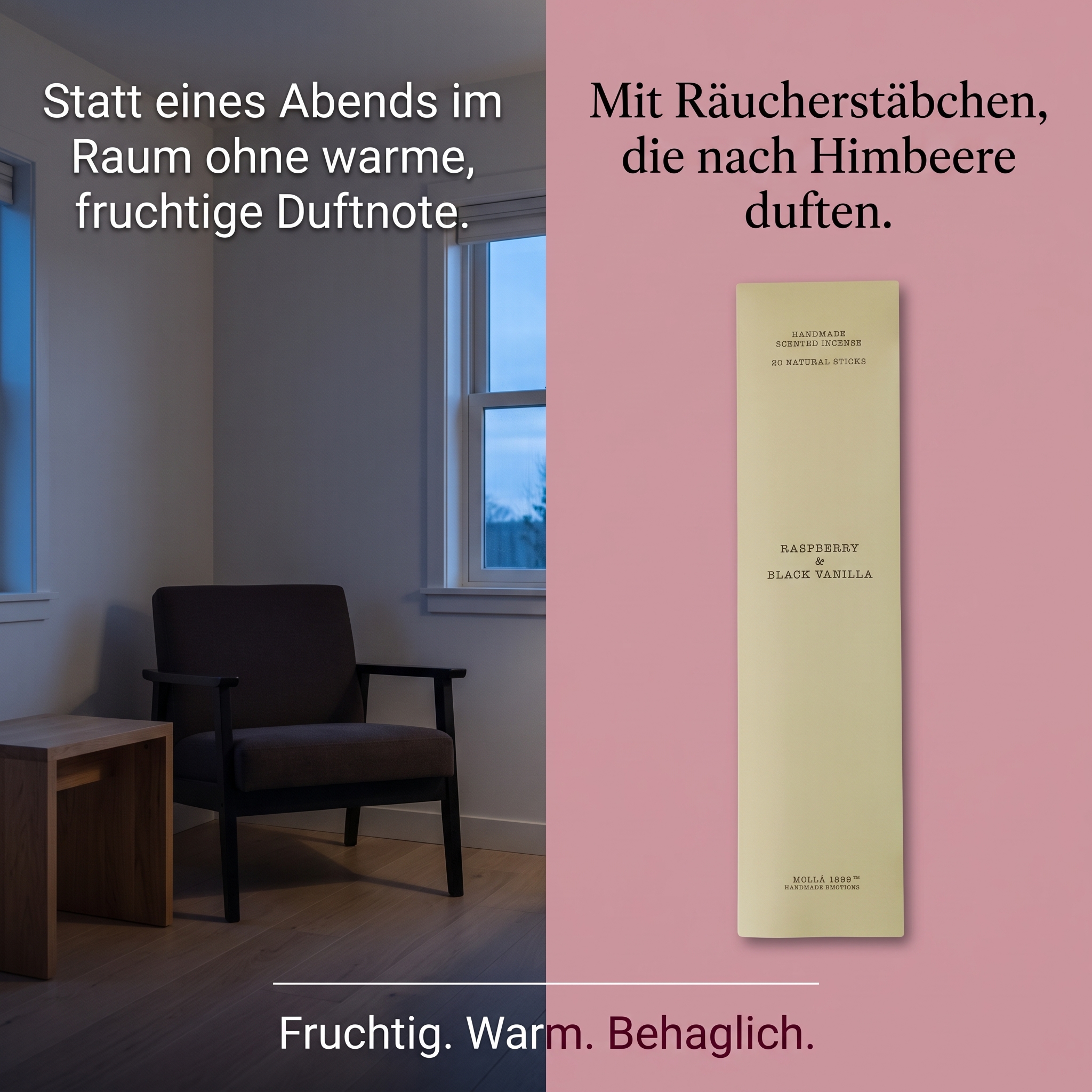 Räucherstäbchen Himbeere & Black Vanilla