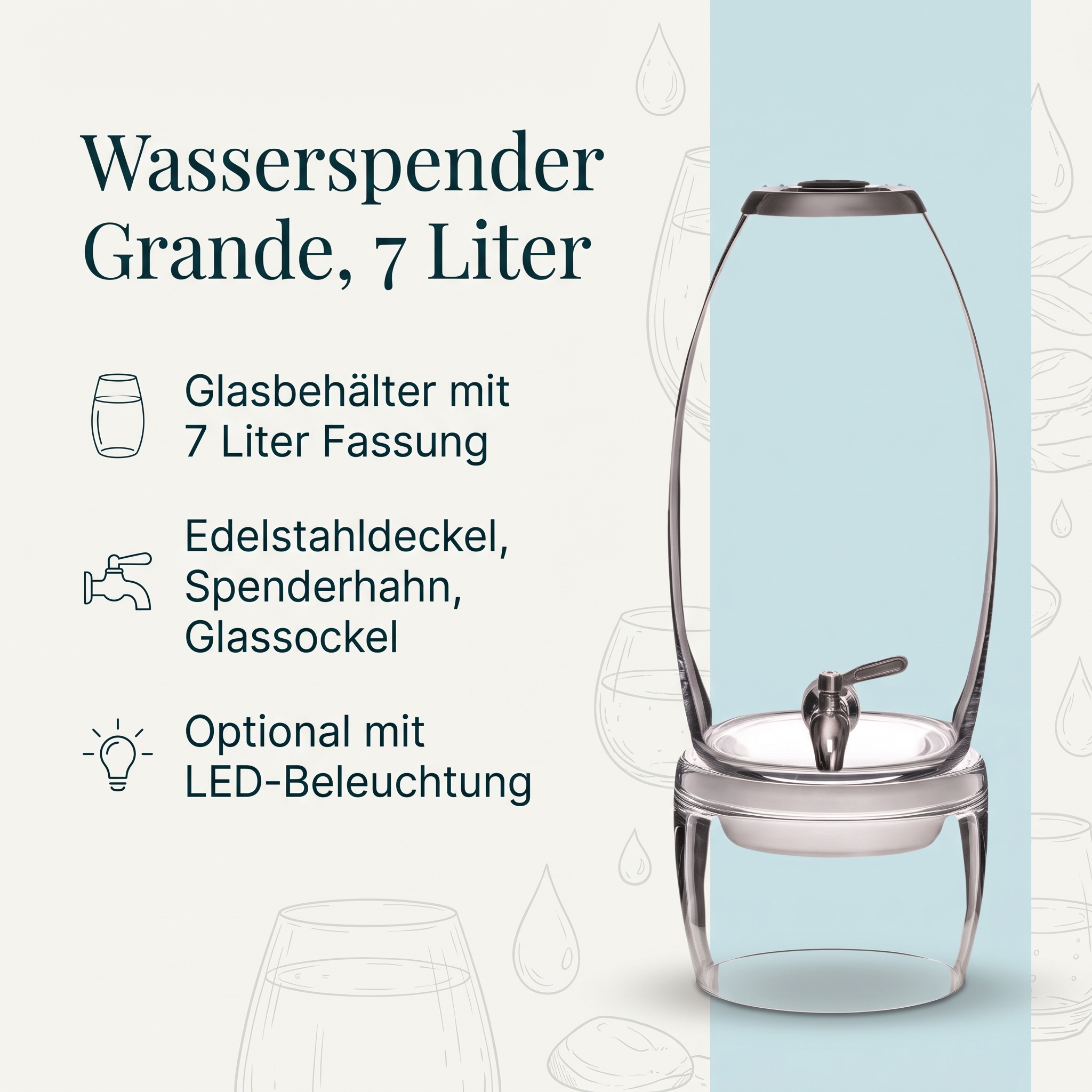 Wasserspender grande 7 Liter inkl. Sockel