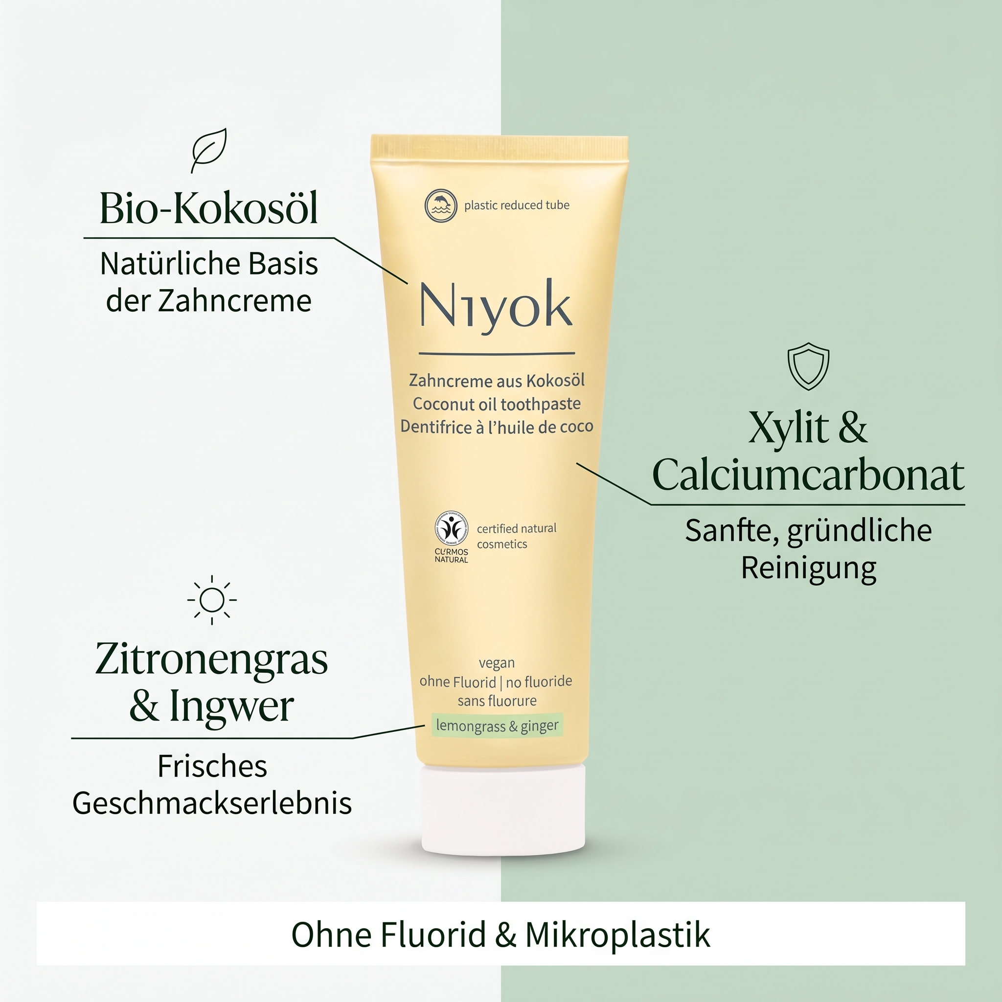 Zahncreme aus Kokosöl - Zitronengras & Ingwer
