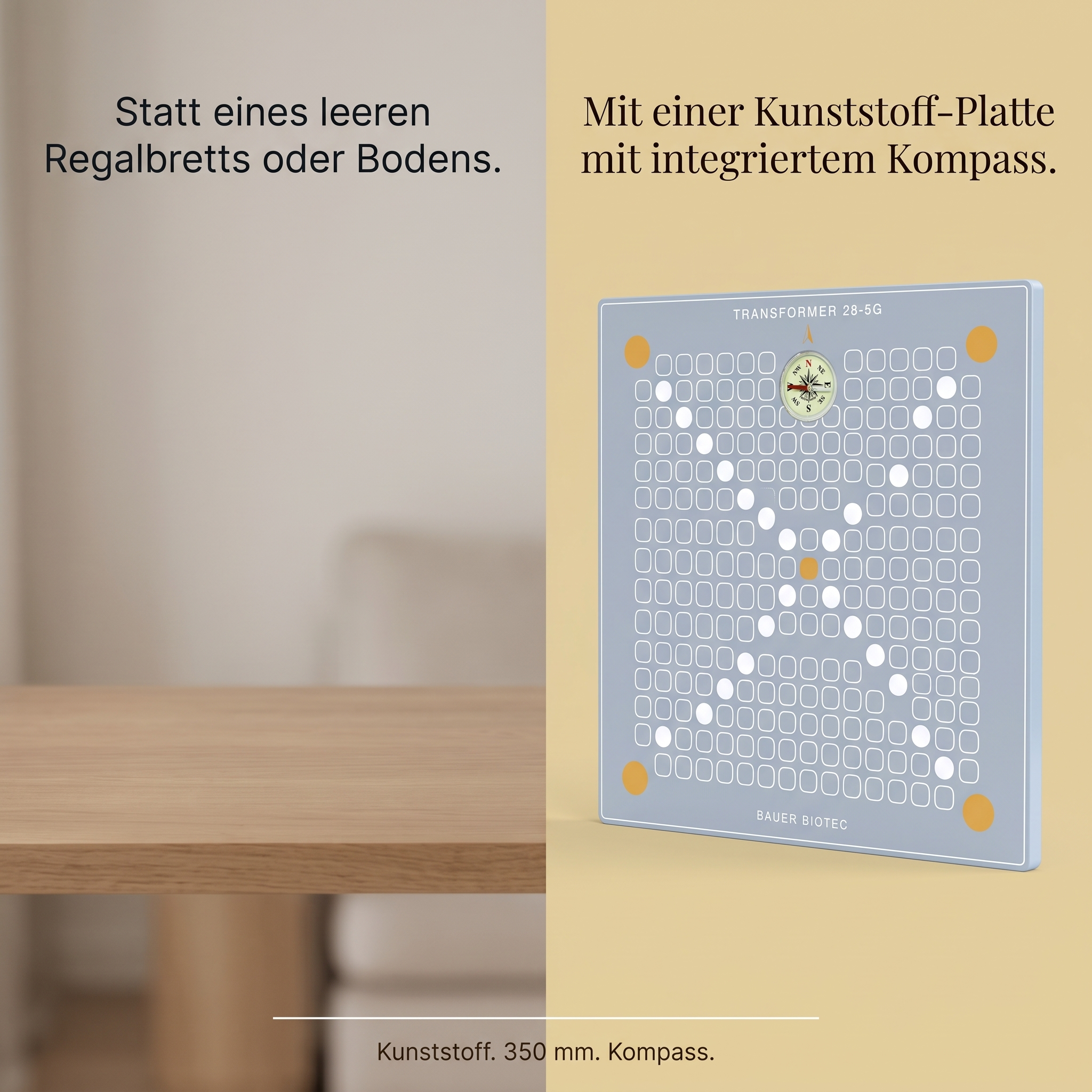 Transformer 28-5G Kunststoff-Platte mit integriertem Kompass 350x350x10mm 