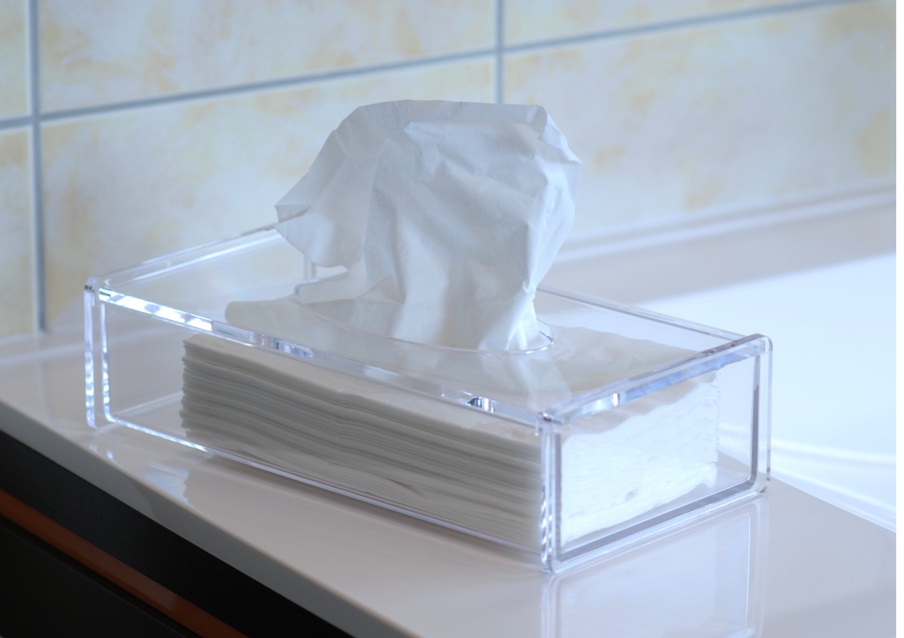 Acryl Behälter leer für Kosmetiktücher, Einmalhandschuhe 