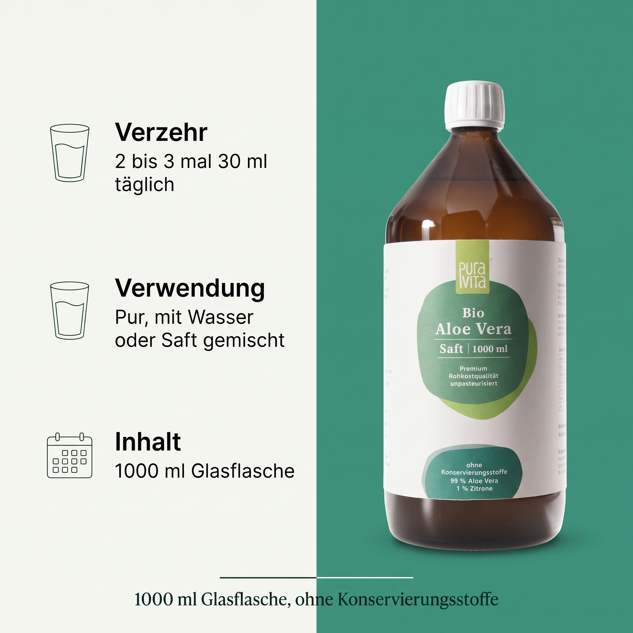BIO Aloe Vera Saft (davor Gel Drink) 
