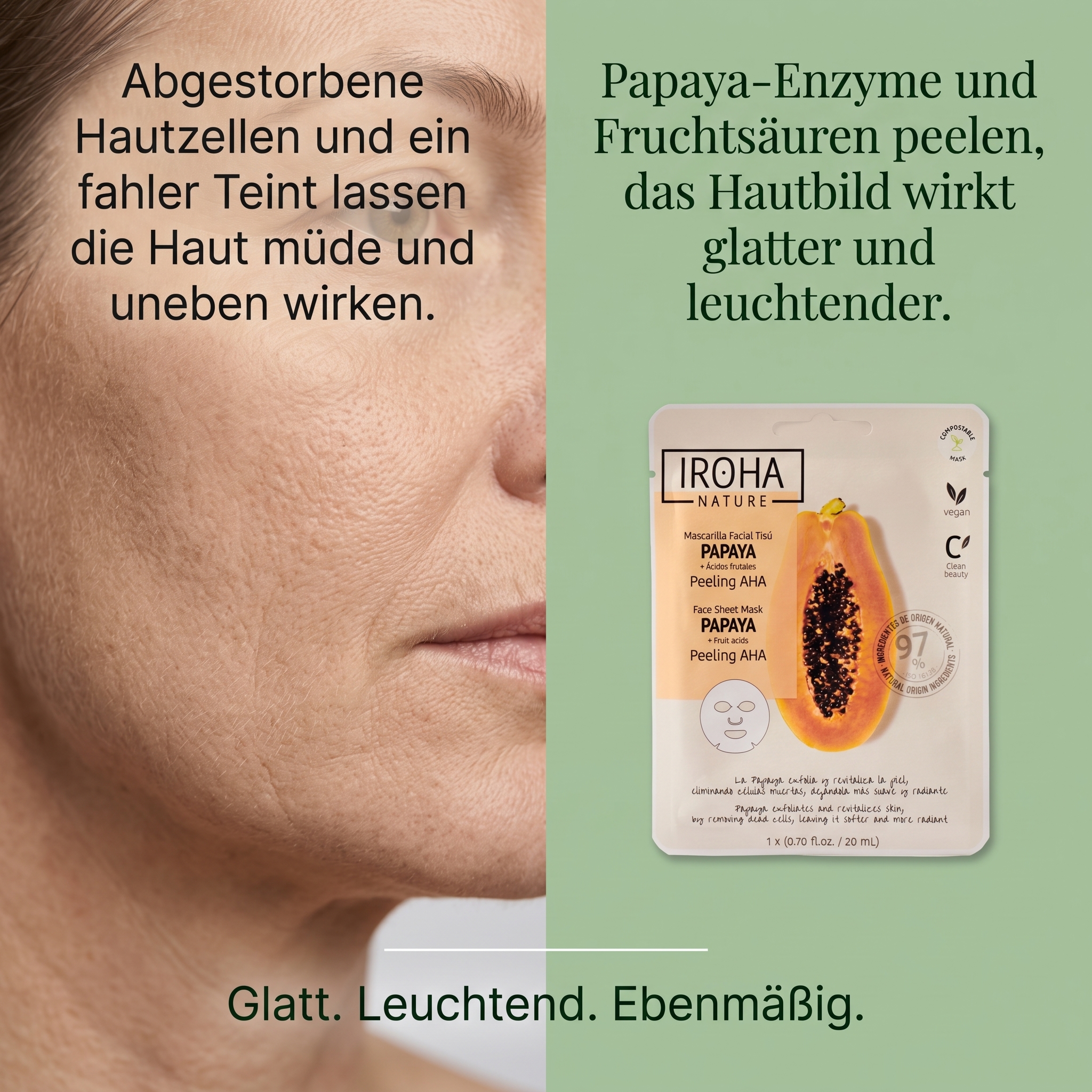 Vliesmaske Peeling AHA Papaya