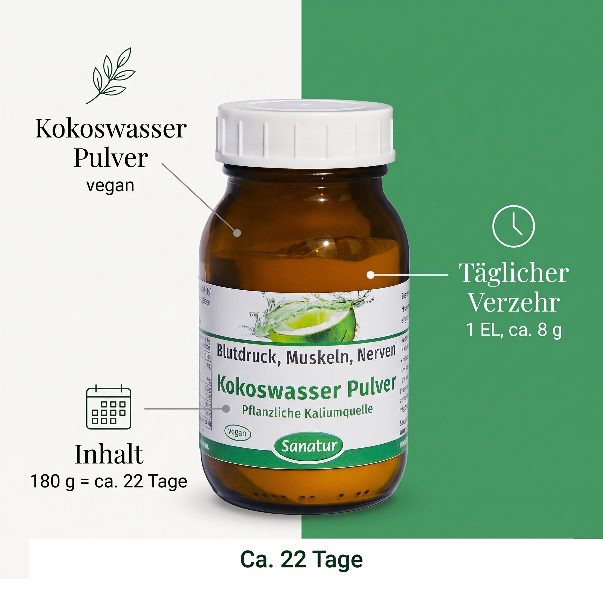 Kokoswasser Pulver 