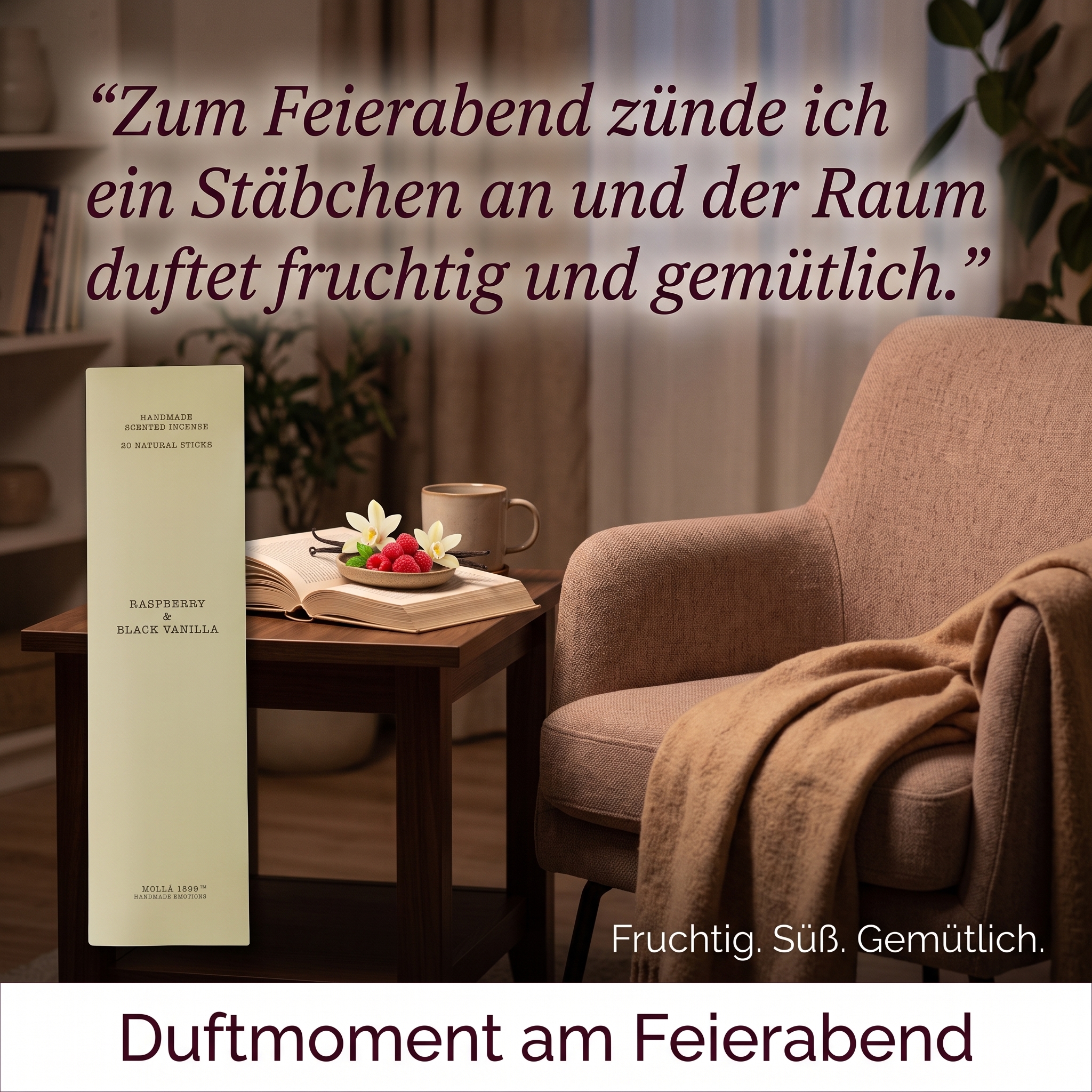 Räucherstäbchen Himbeere & Black Vanilla
