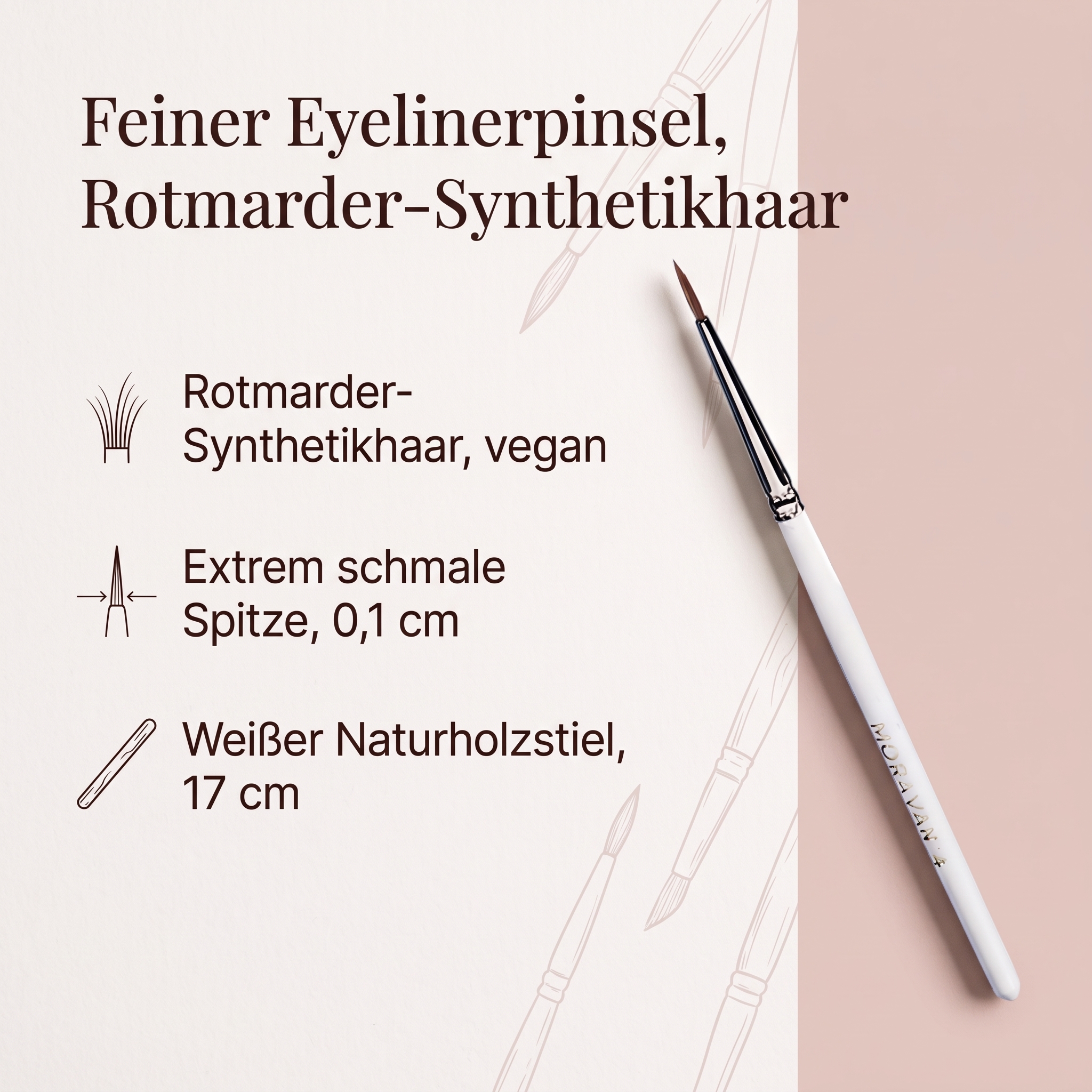 Eyelinerpinsel B=0,1 cm, Rotmarder Synthetikhaar