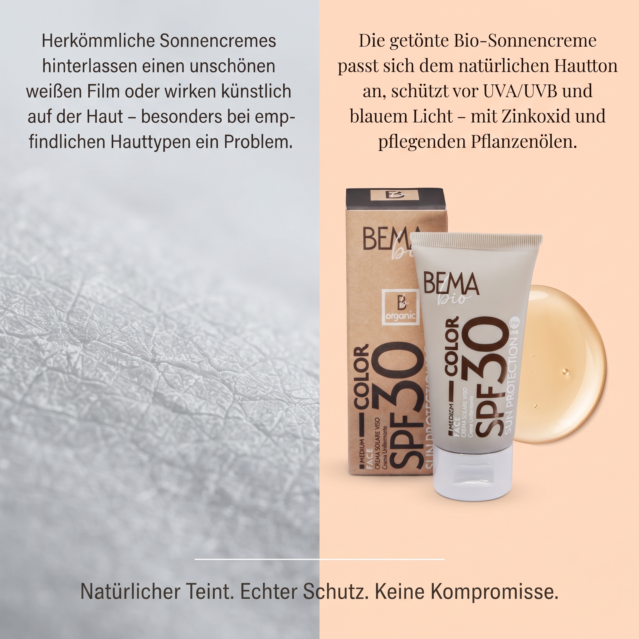 Getönte Sonnencreme SPF 30 Crema Solare bio