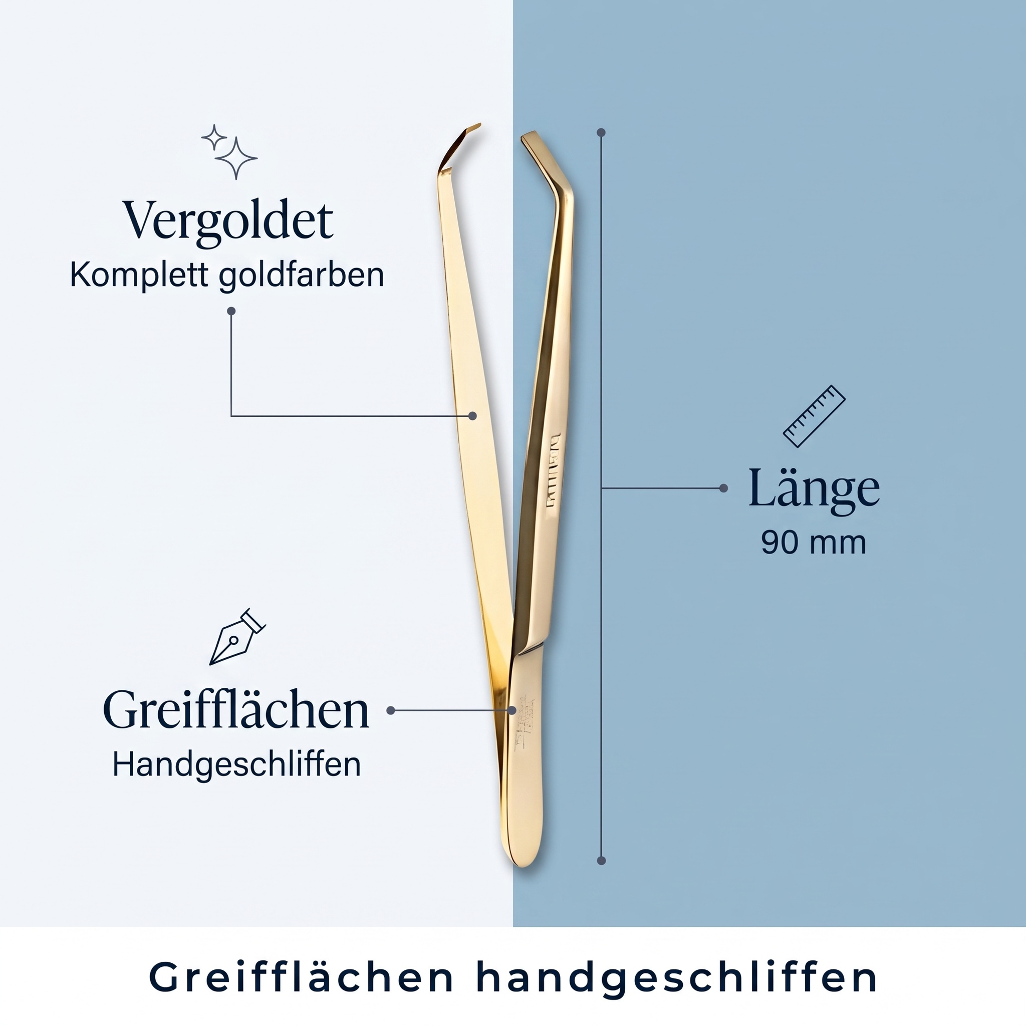 Pinzette vergoldet extra stark abgewinkelt Pinzette vergoldet extra stark abgewinkelt