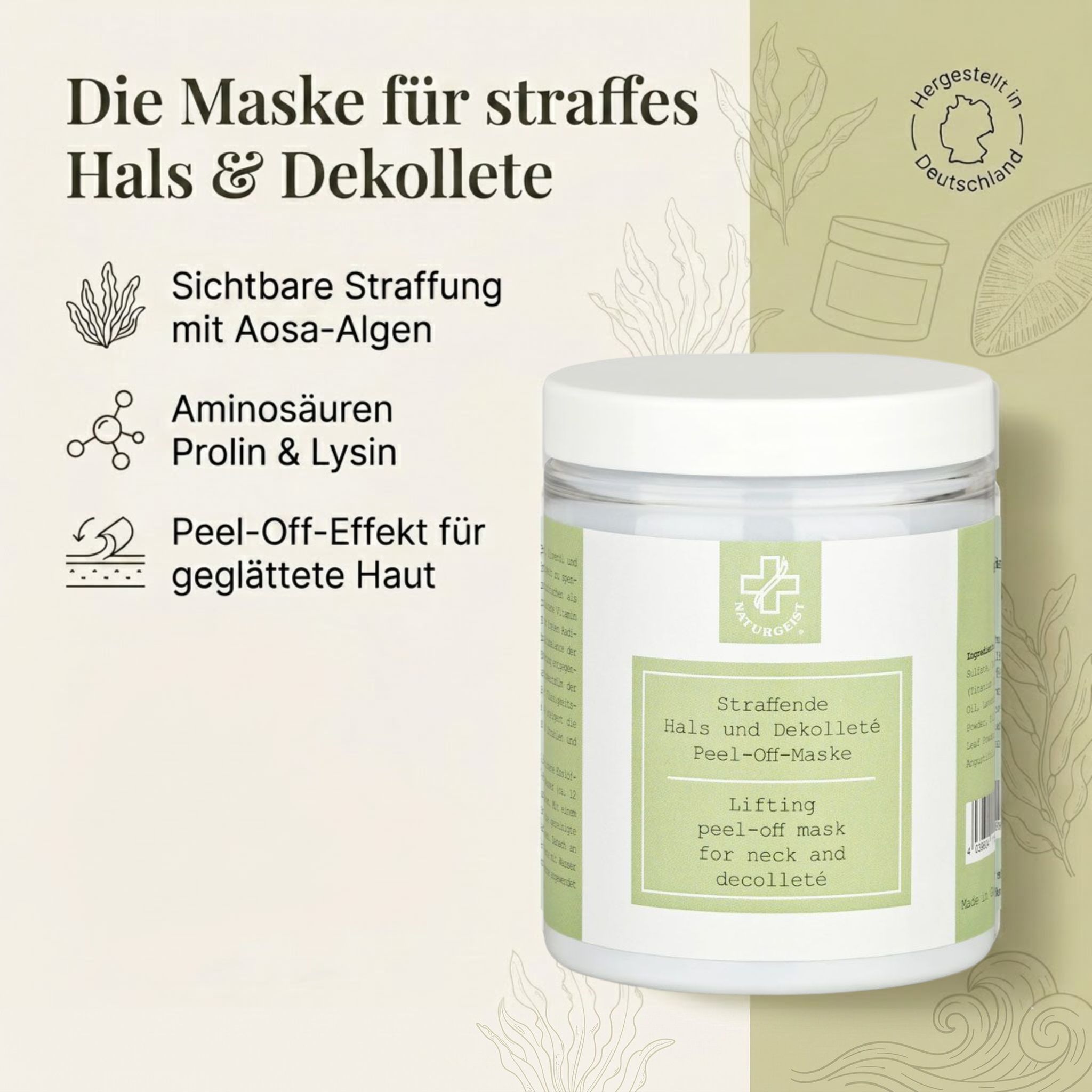 Straffende Hals und Dekolleté Peel-Off-Maske Straffende Hals und Dekolleté Peel-Off-Maske