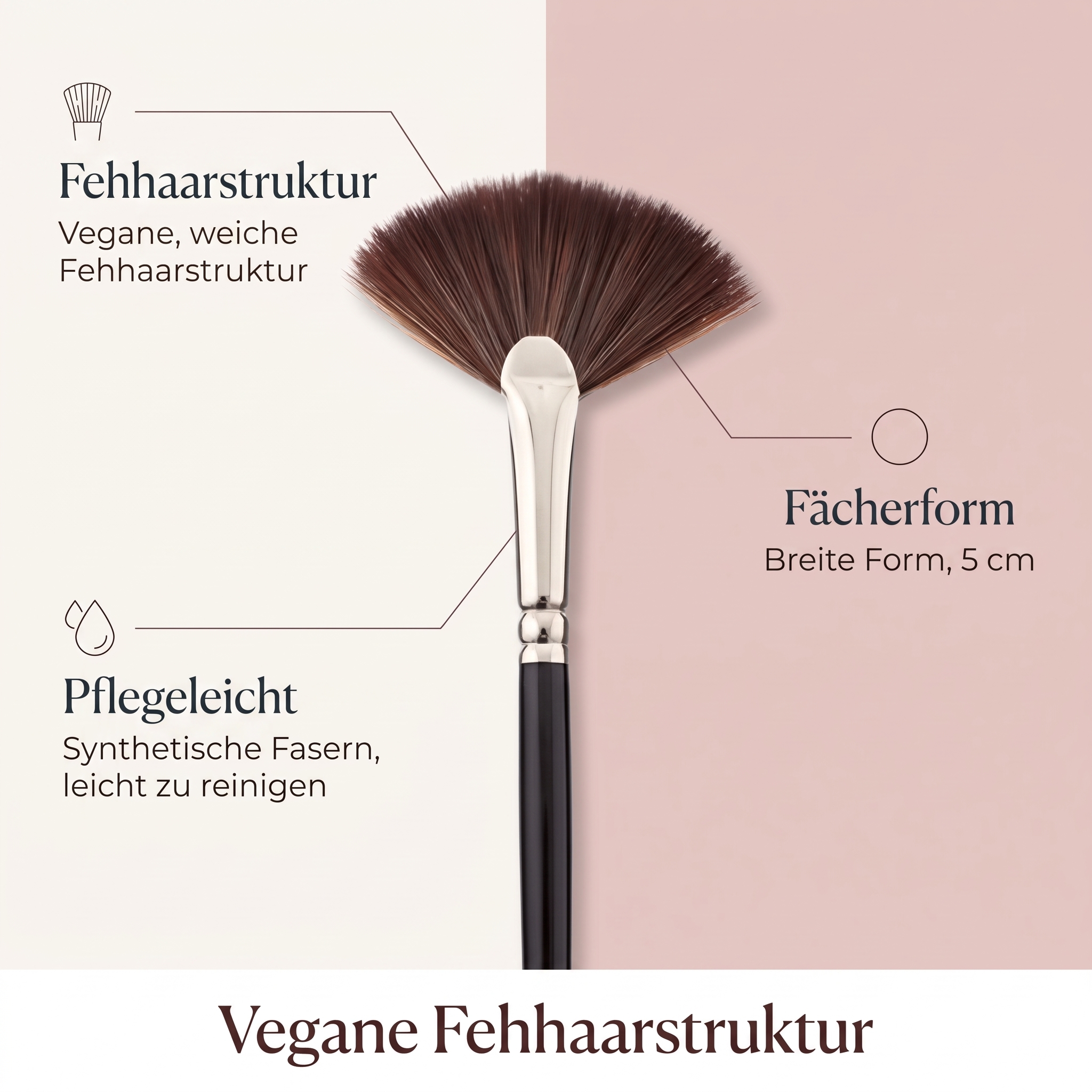 Fächerpinsel, synthetisches Fehhaar Fächerpinsel, synthetisches Fehhaar