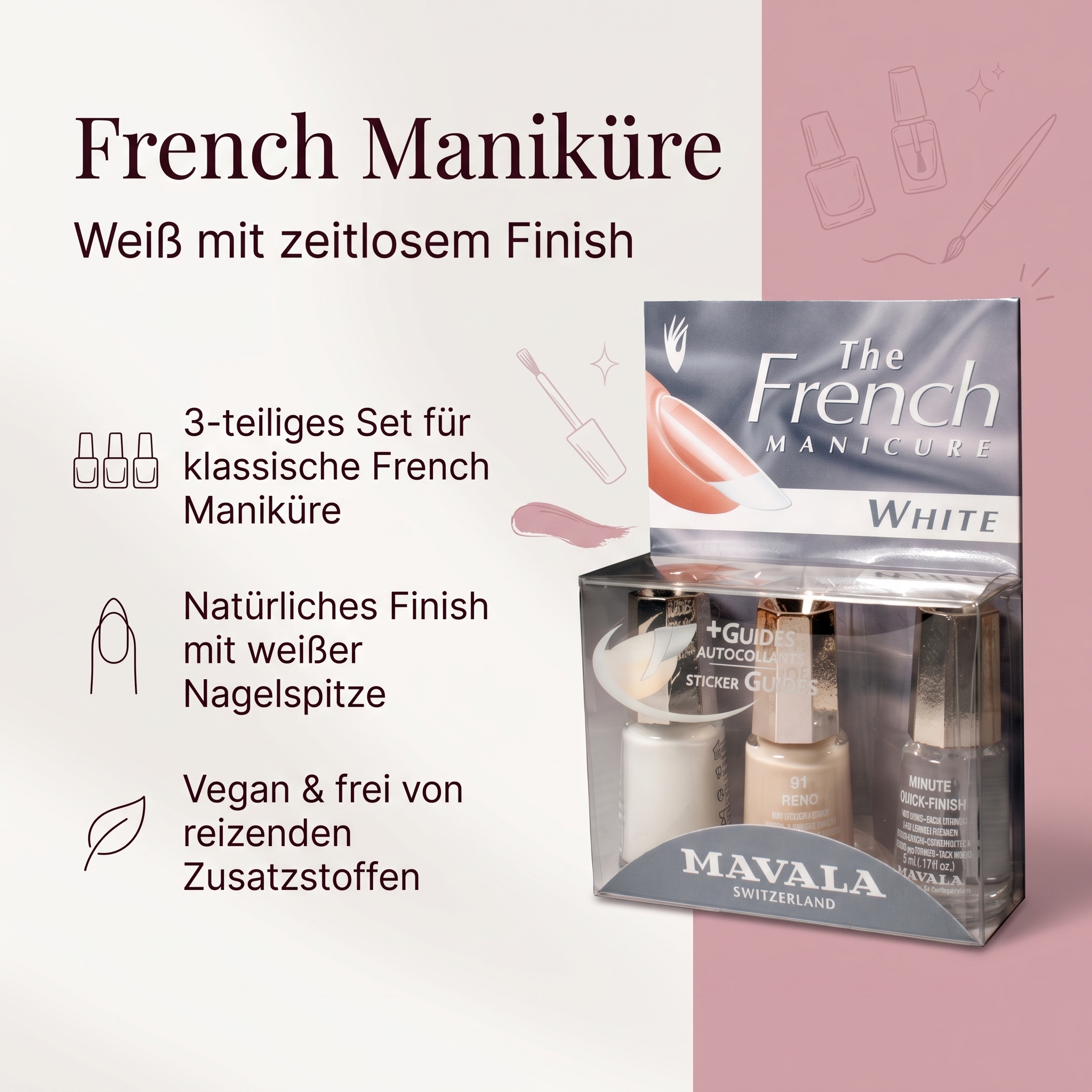 French Maniküre Weiß (91041, 91049, 91091) French Maniküre Weiß (91041, 91049, 91091)