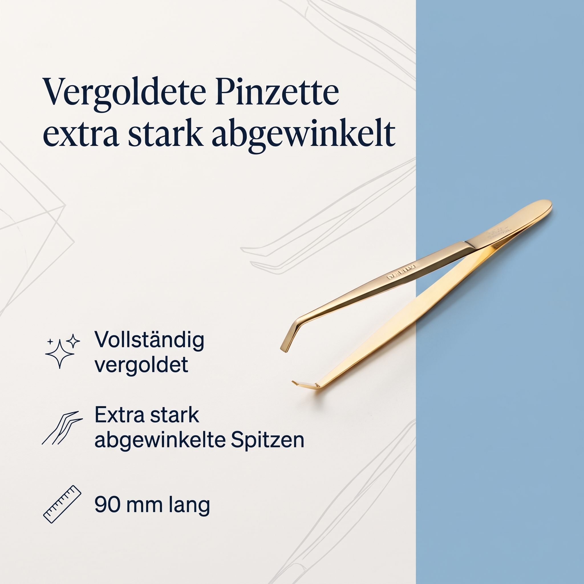 Pinzette vergoldet extra stark abgewinkelt Pinzette vergoldet extra stark abgewinkelt