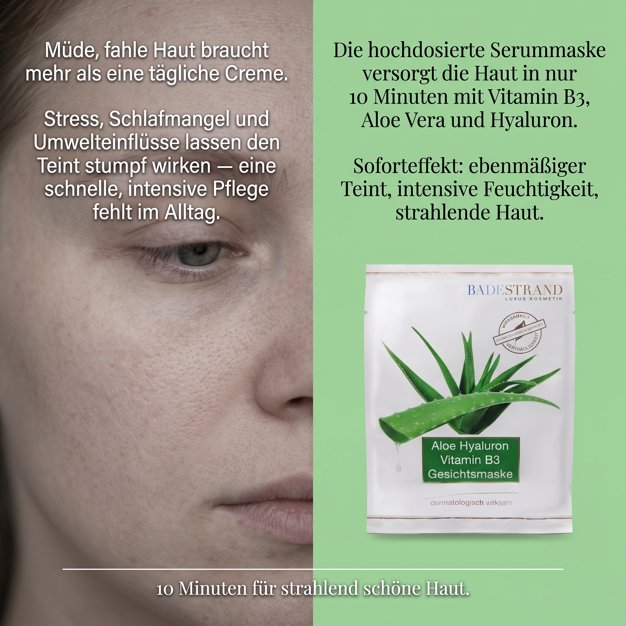 Aloe Hyaluron Vitamin B3 Vliesmaske