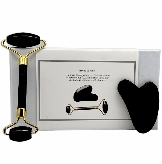 Black Jade Massageroller + Gua Sha