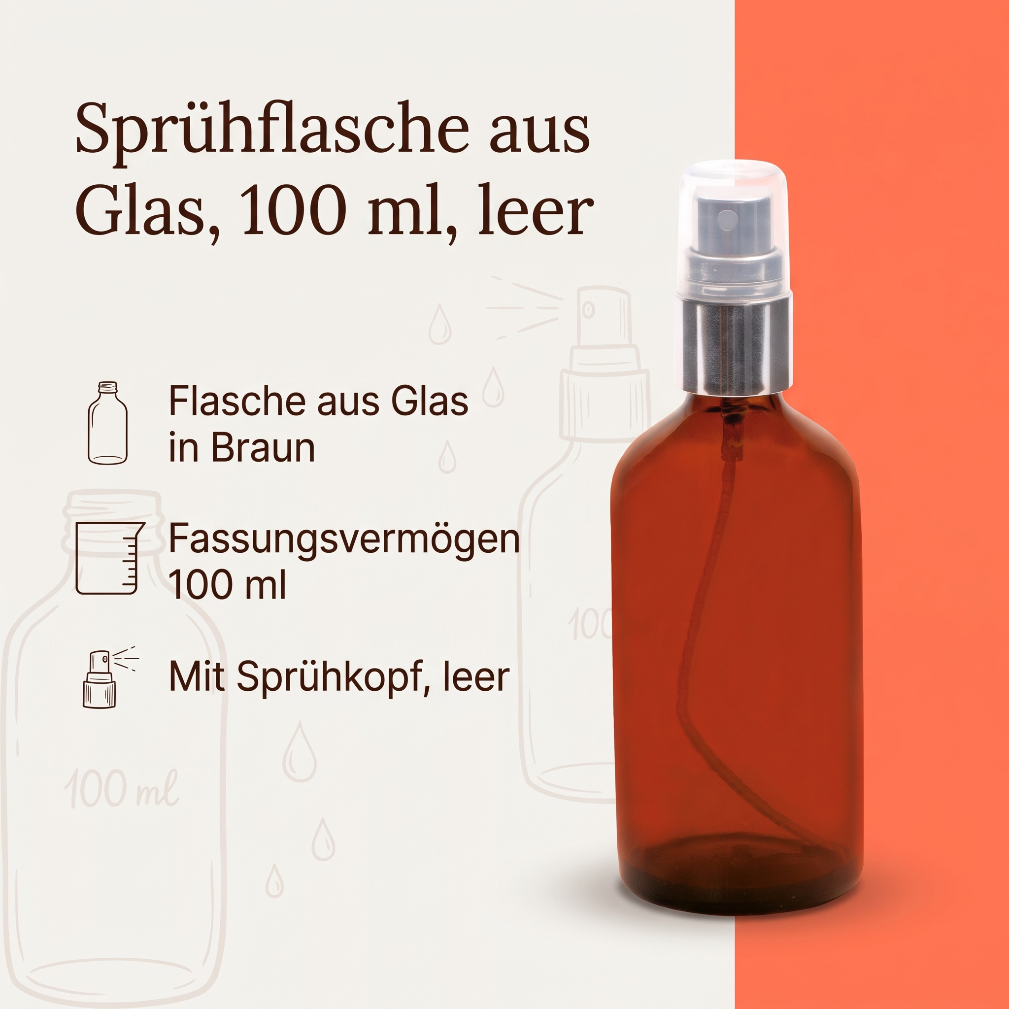 Sprühflasche aus Glas 100ml leer Sprühflasche aus Glas 100ml leer