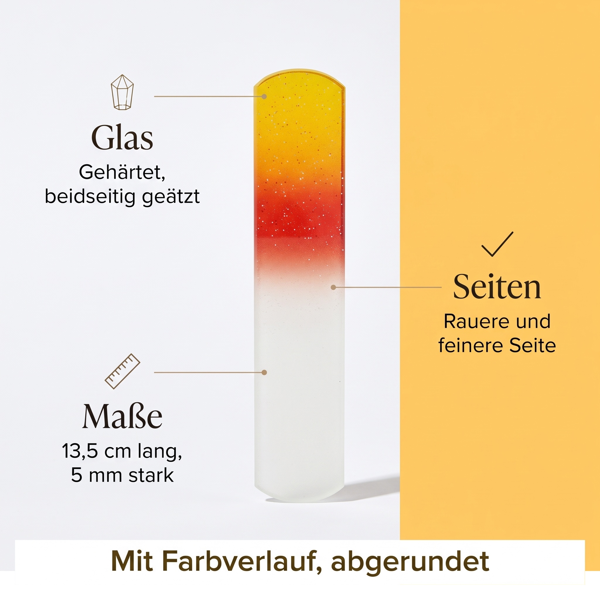 Hornhaut-Glasfeile gelb/rot