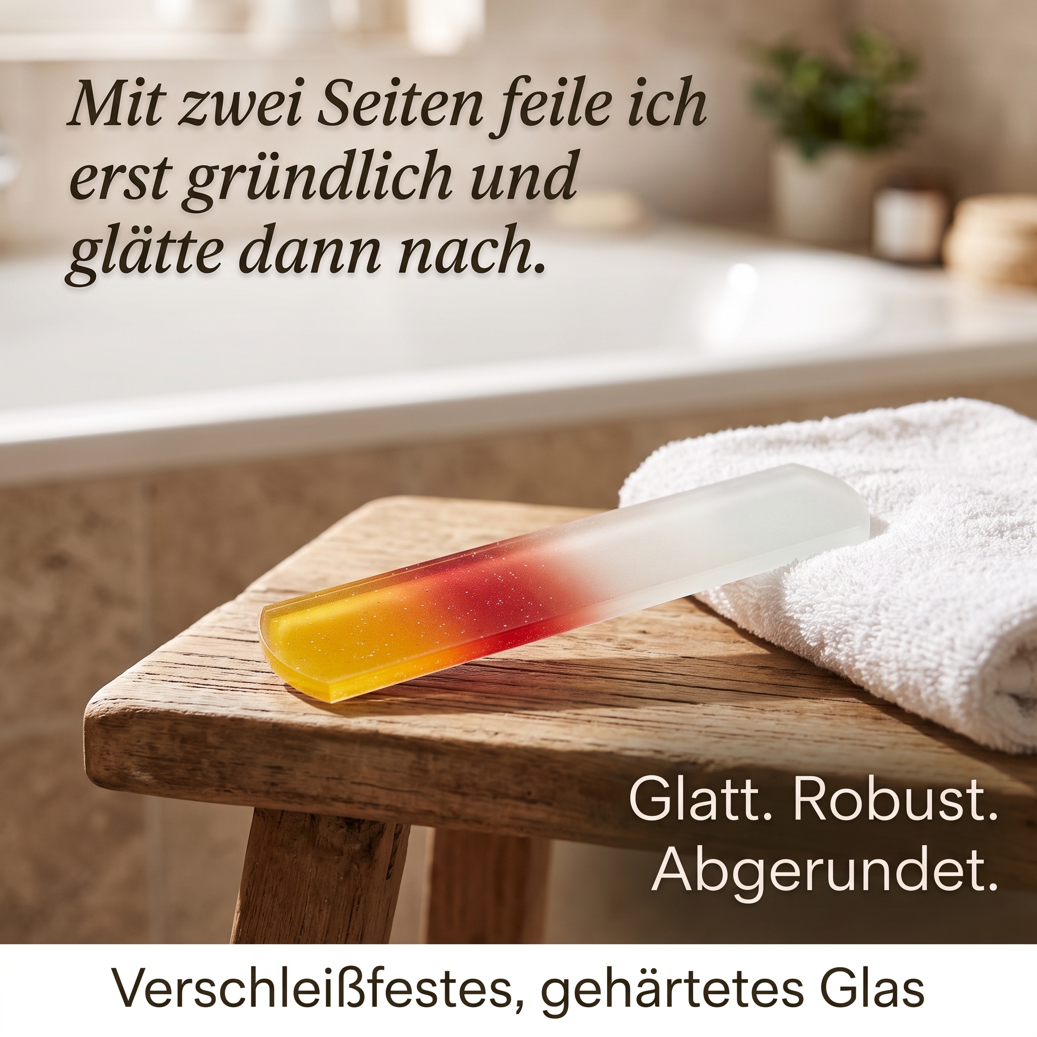 Hornhaut-Glasfeile gelb/rot