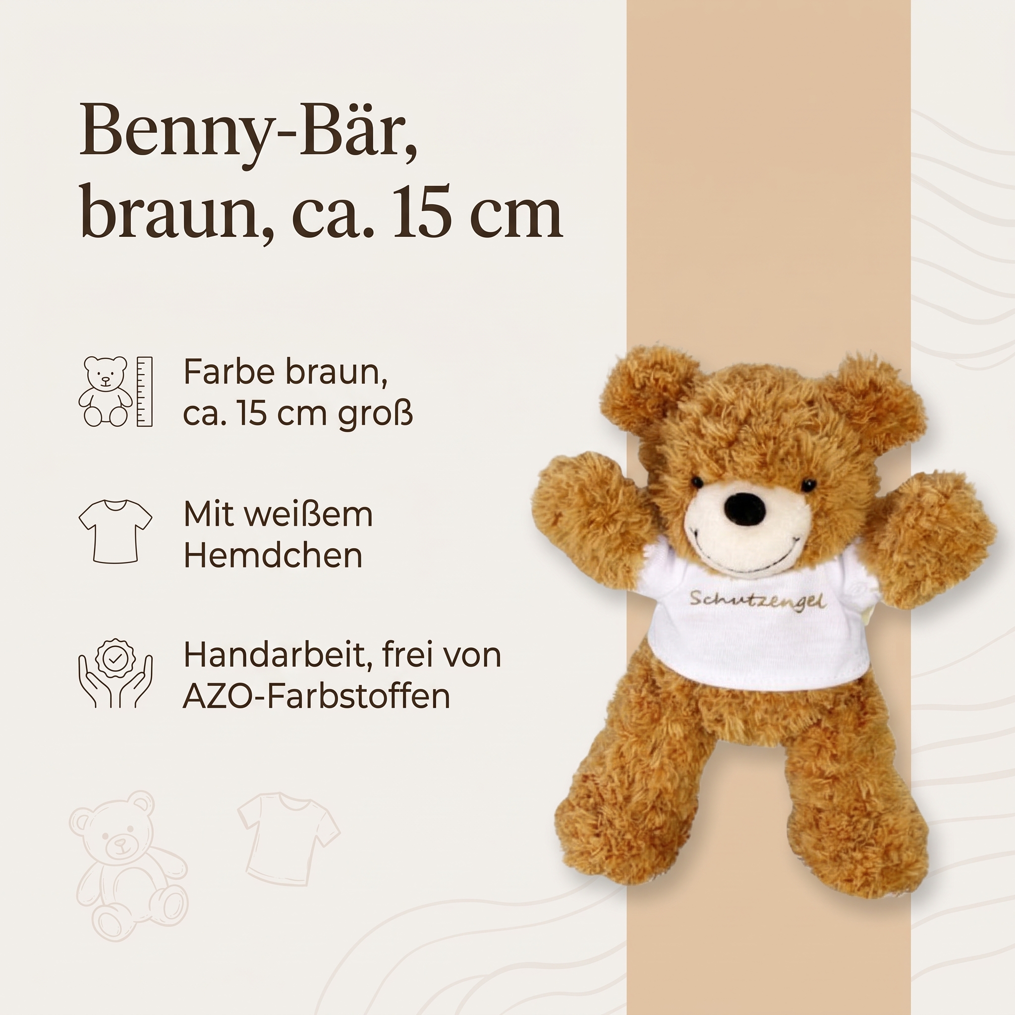 Benny Energiebär Schutzengel braun