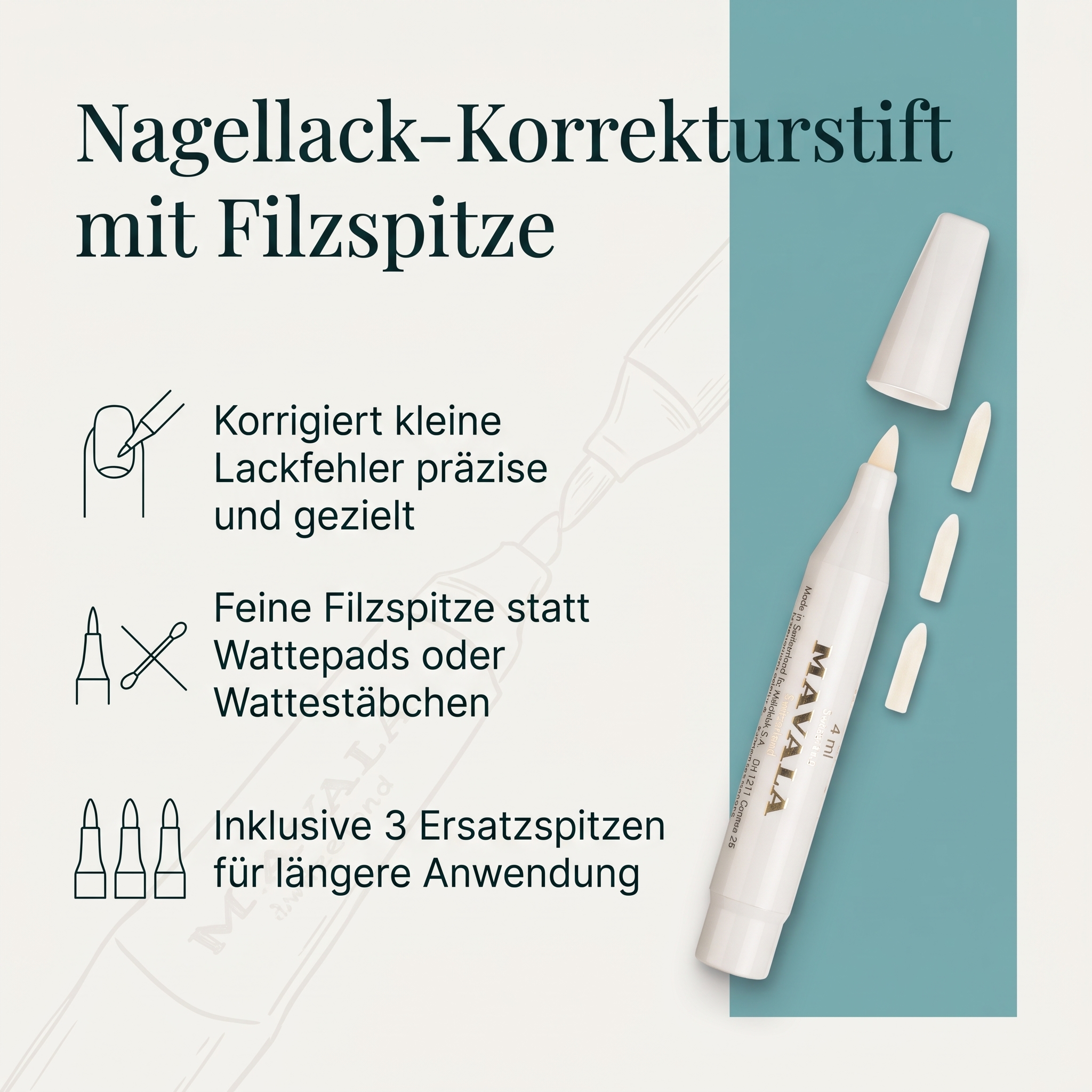 Correcteur inkl. 3 Filzspitzen Correcteur inkl. 3 Filzspitzen