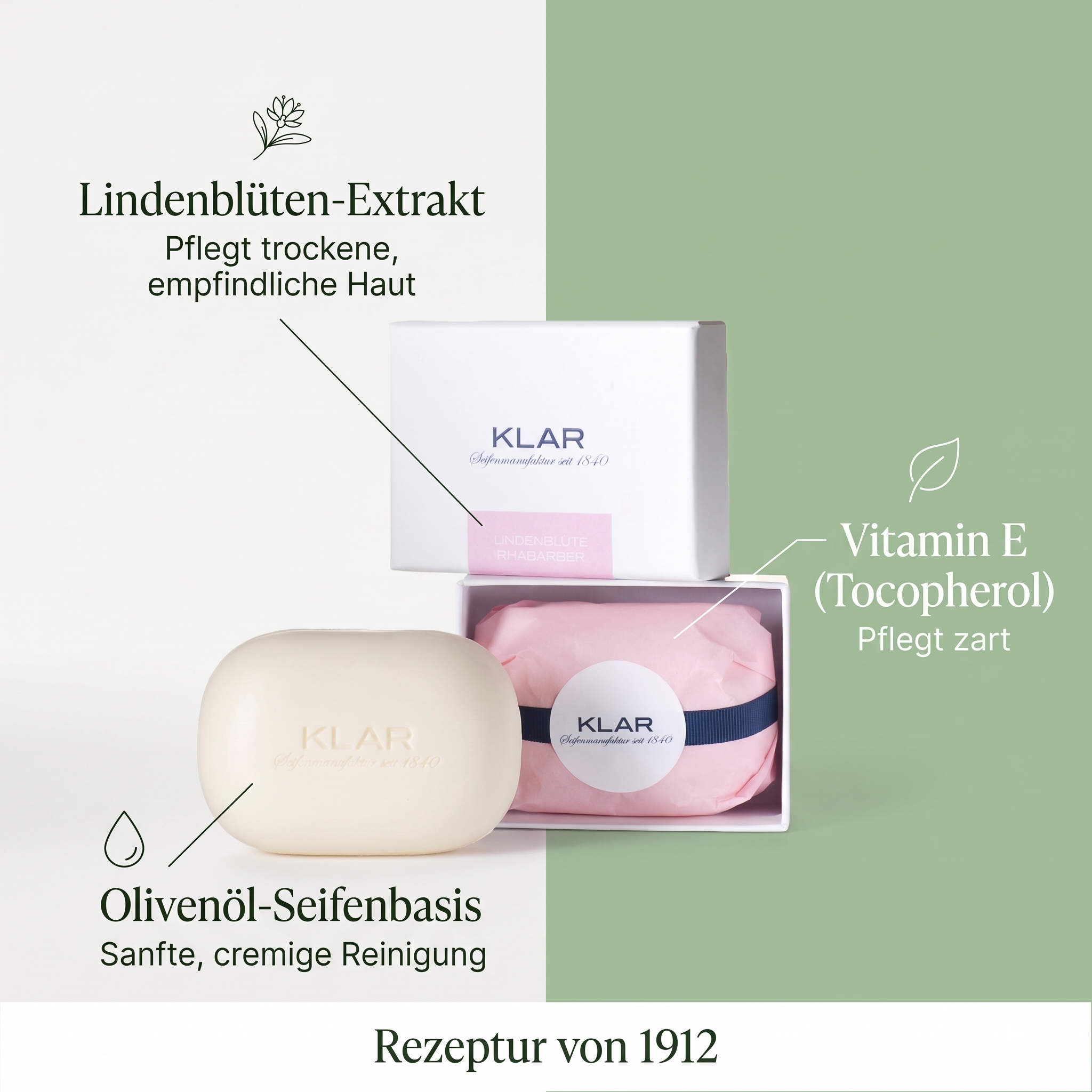 Klar´s Exklusivseife Lindenblüte & Rhabarber