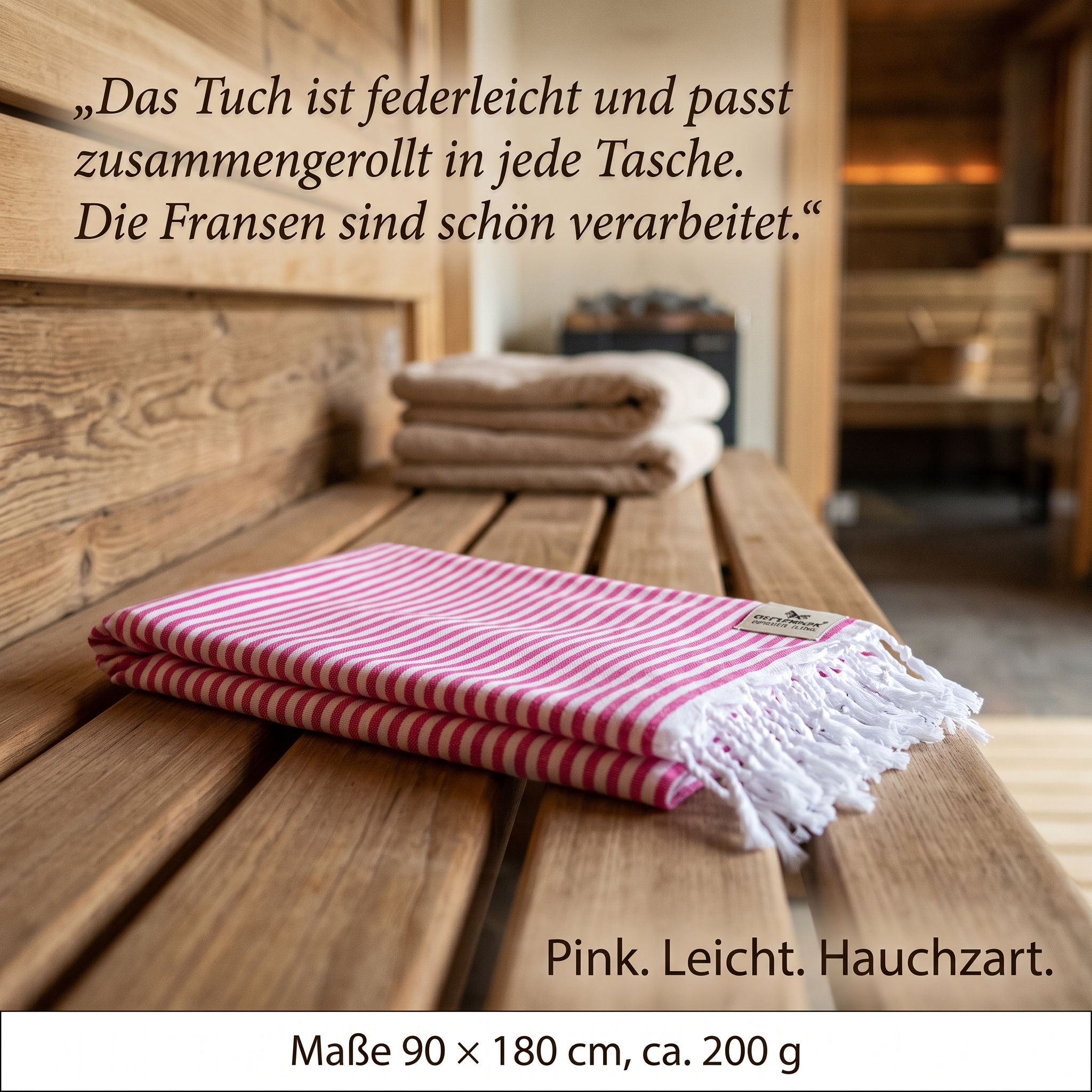 Hamamtuch Streifen 90x180cm pink
