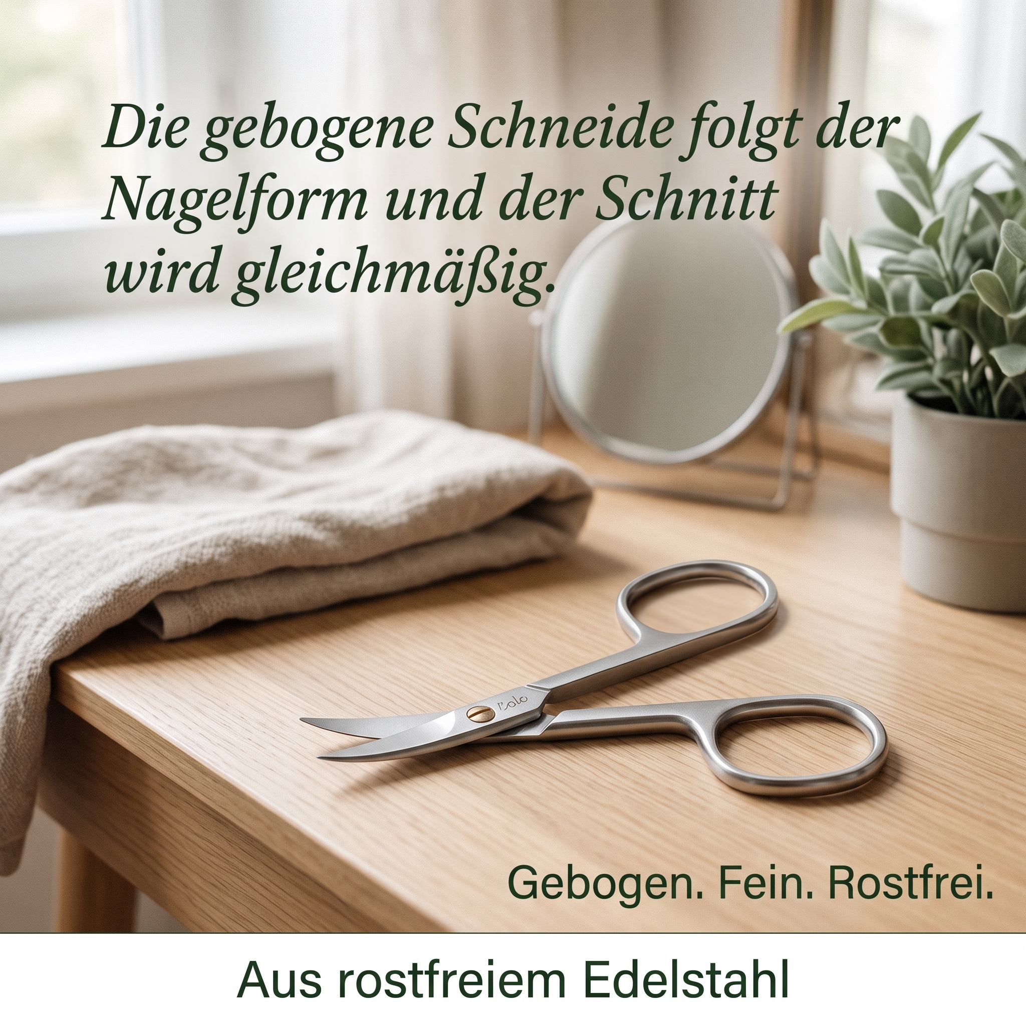 Nagelschere gebogen, Edelstahl, rostfrei 9cm Nagelschere gebogen, Edelstahl, rostfrei 9cm