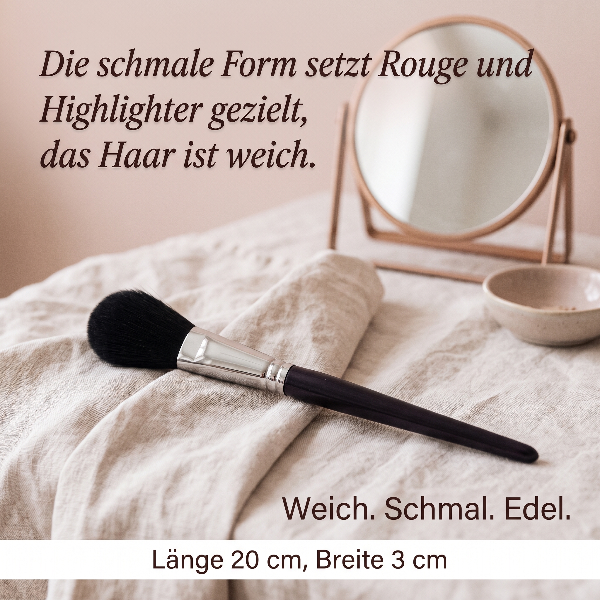 Puder-/Rougepinsel schmal aus Cashmere-Ziegenhaar Puder-/Rougepinsel schmal aus Cashmere-Ziegenhaar