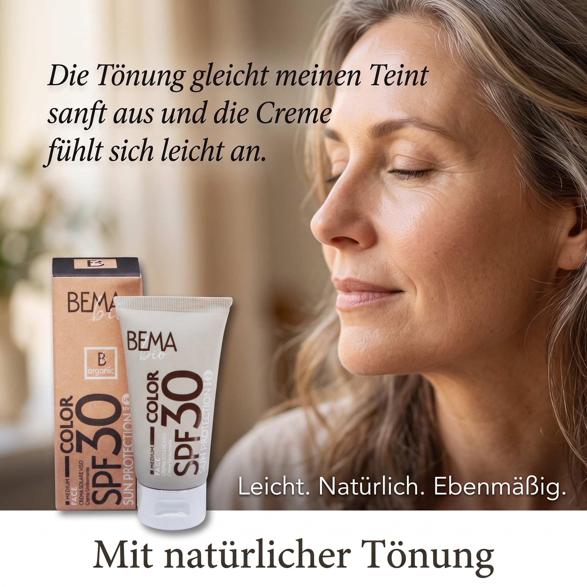 Getönte Sonnencreme SPF 30 Crema Solare bio