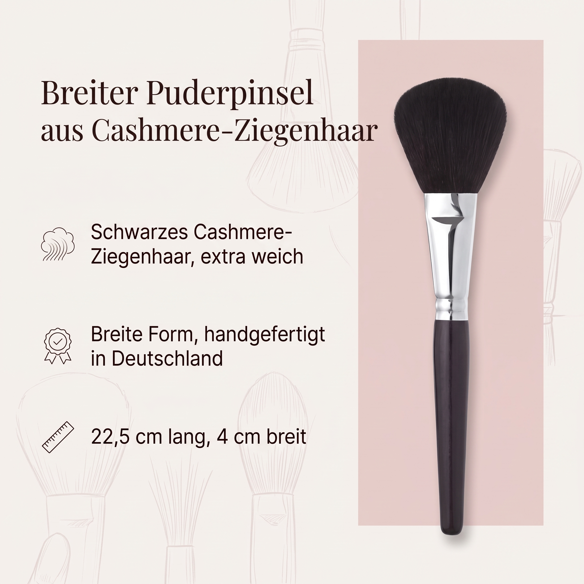 Puder-/Rougepinsel breit aus Cashmere-Ziegenhaar Puder-/Rougepinsel breit aus Cashmere-Ziegenhaar