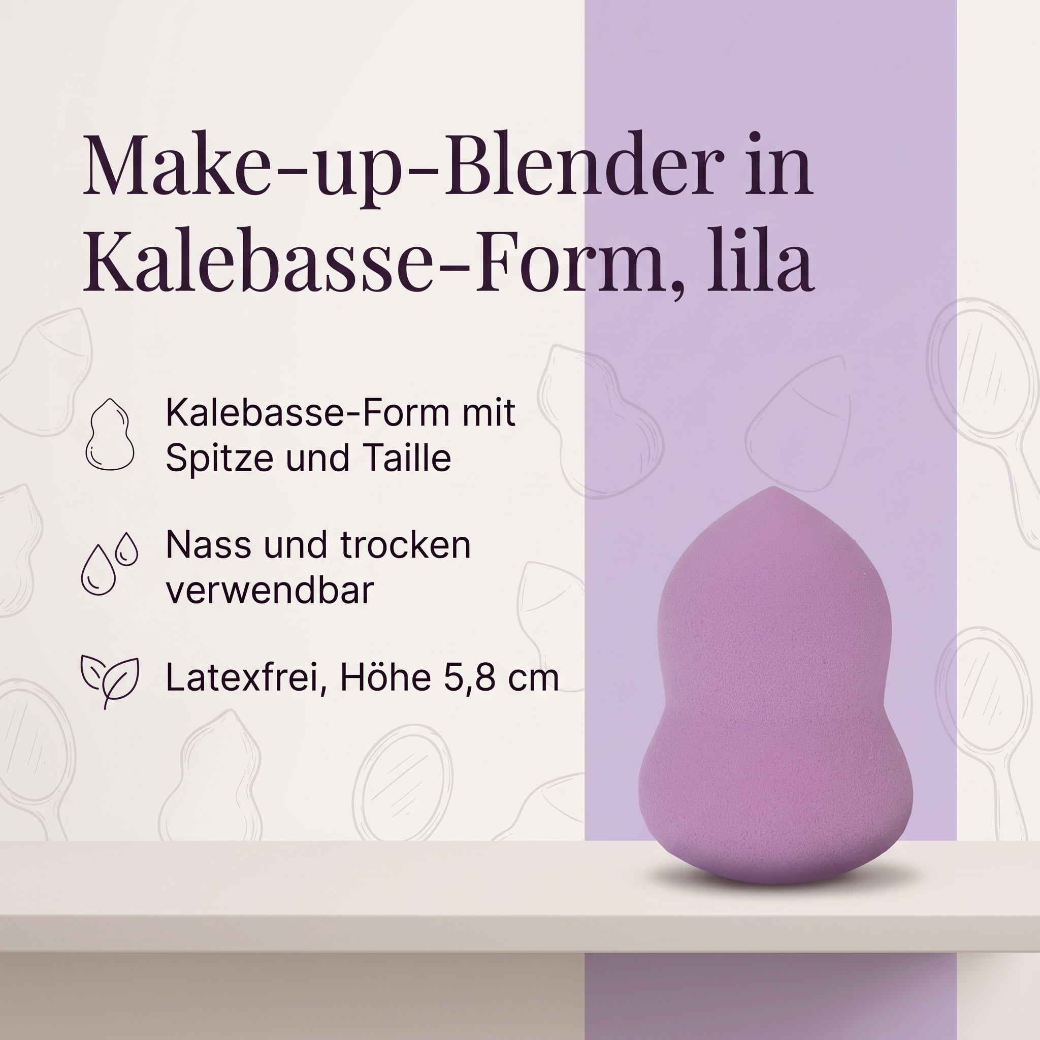 Make-up Schwamm / Blender (Kalebasse) Fb. lila