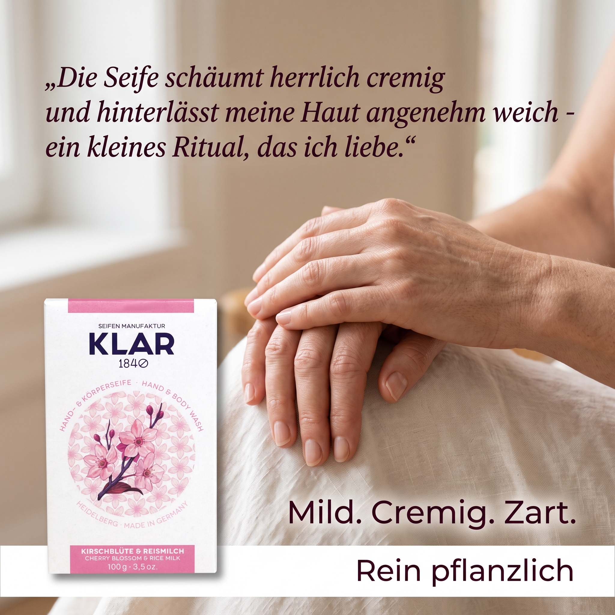 Klar´s Kirschblüten & Reismilchseife Klar´s Kirschblüten & Reismilchseife