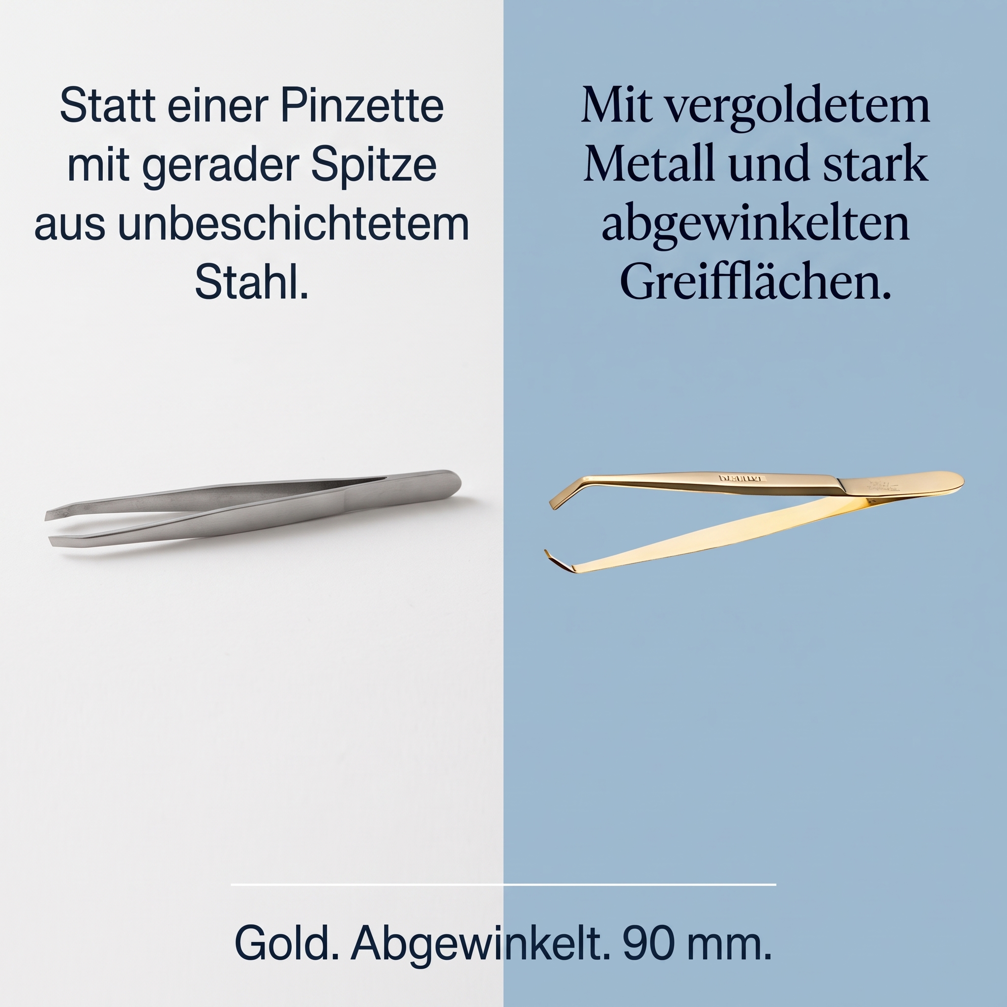 Pinzette vergoldet extra stark abgewinkelt Pinzette vergoldet extra stark abgewinkelt