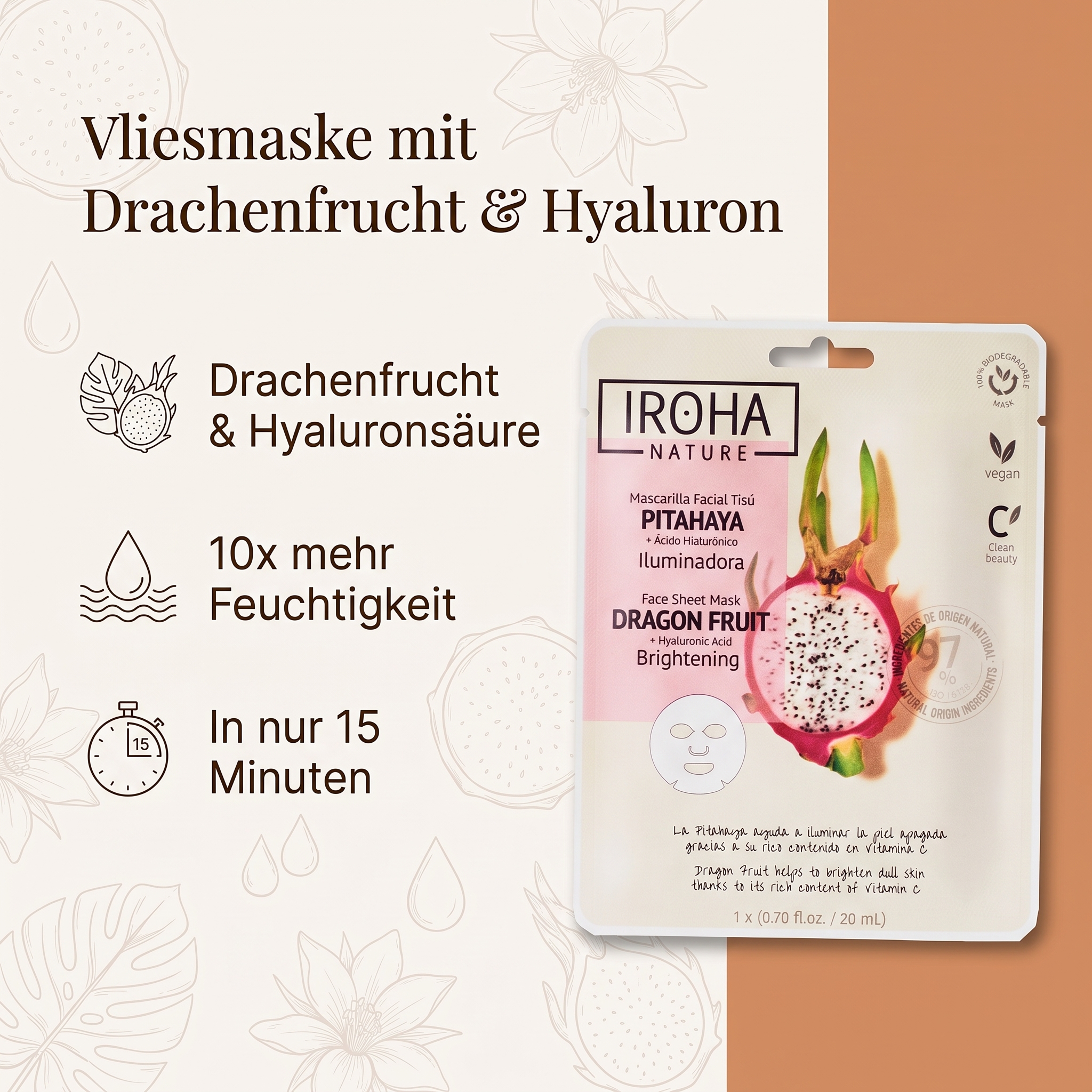 Vliesmaske Brightening Dragon Fruit