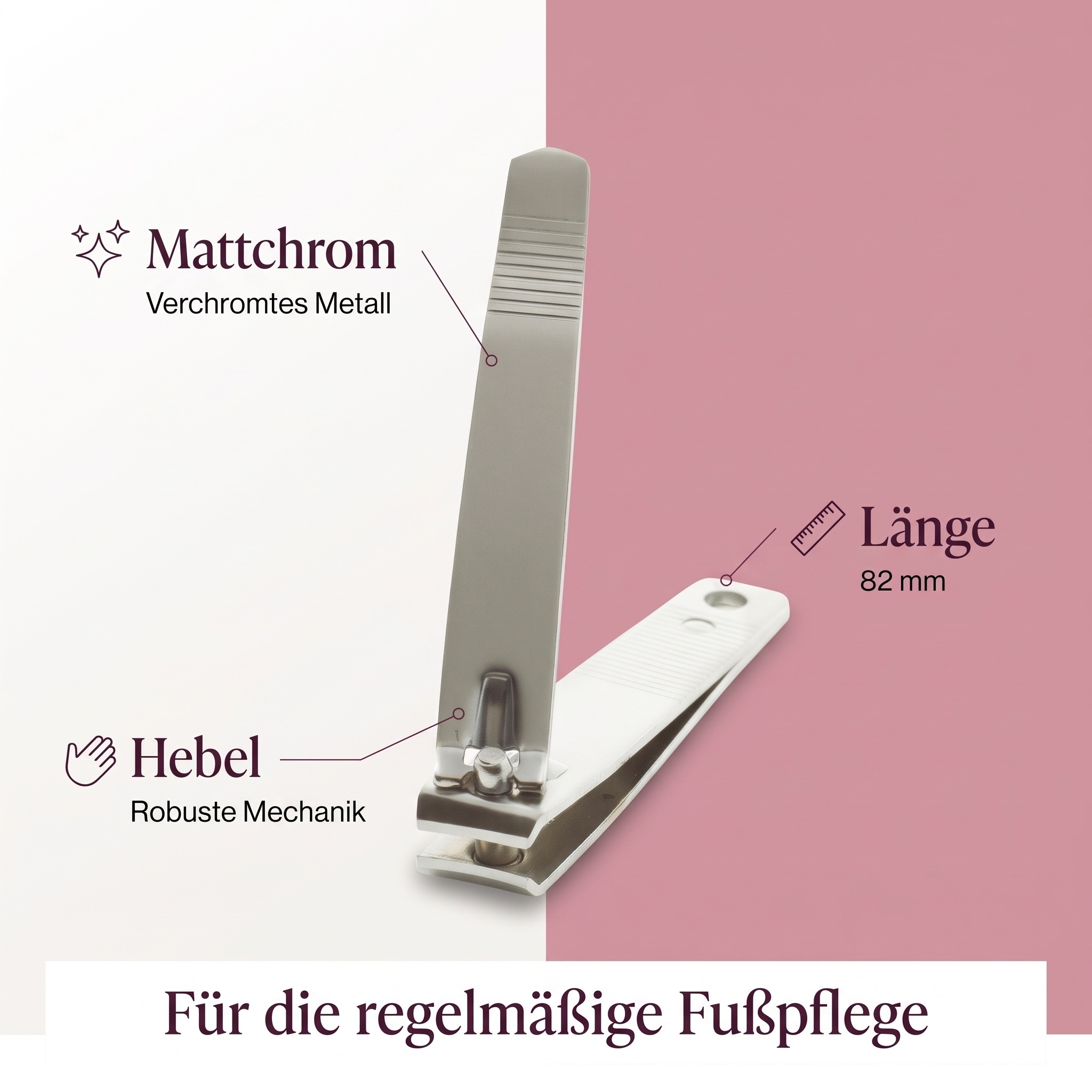 Fußnagelknipser mattchrom, 82mm 