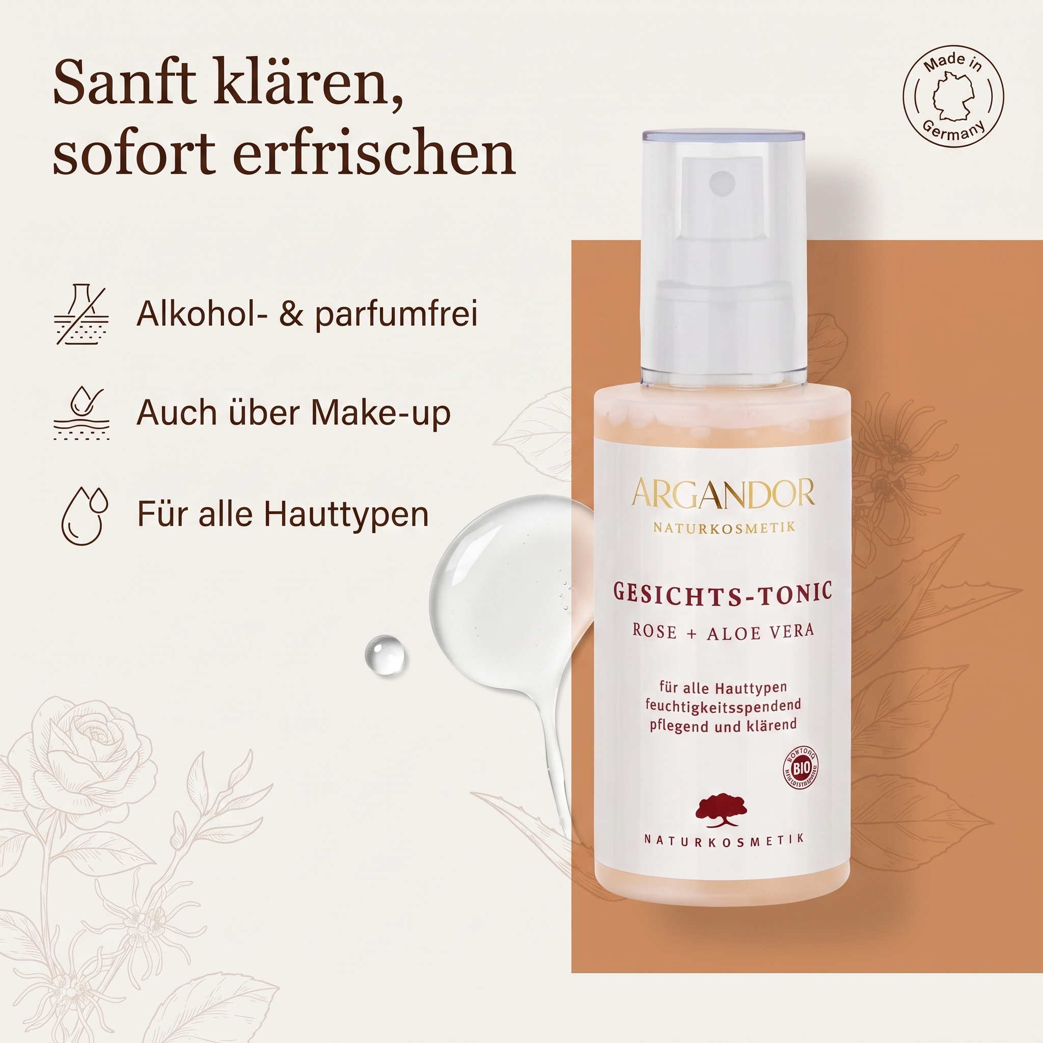 Gesichts-Tonic Rose + Aloe Vera Gesichts-Tonic Rose + Aloe Vera
