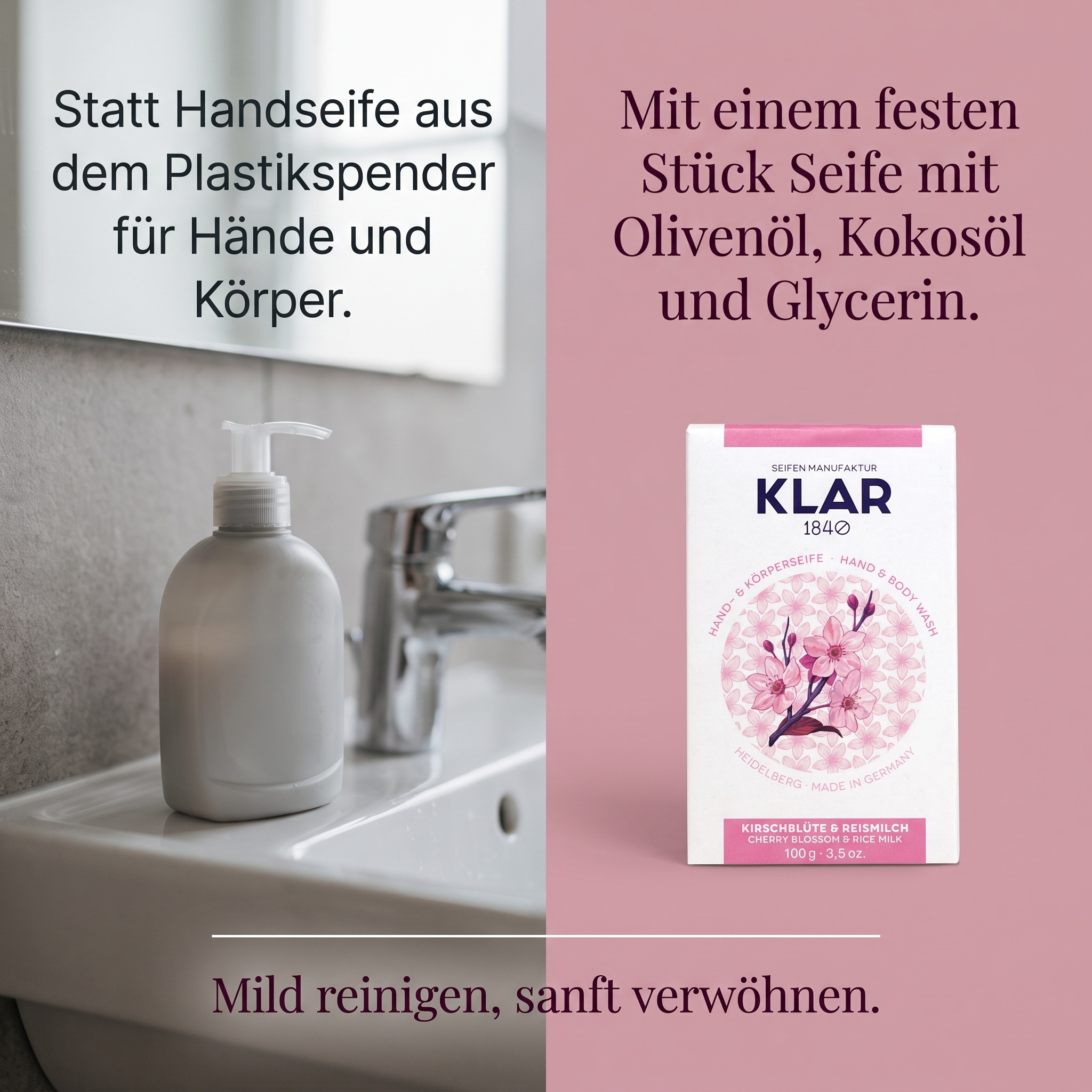 Klar´s Kirschblüten & Reismilchseife Klar´s Kirschblüten & Reismilchseife