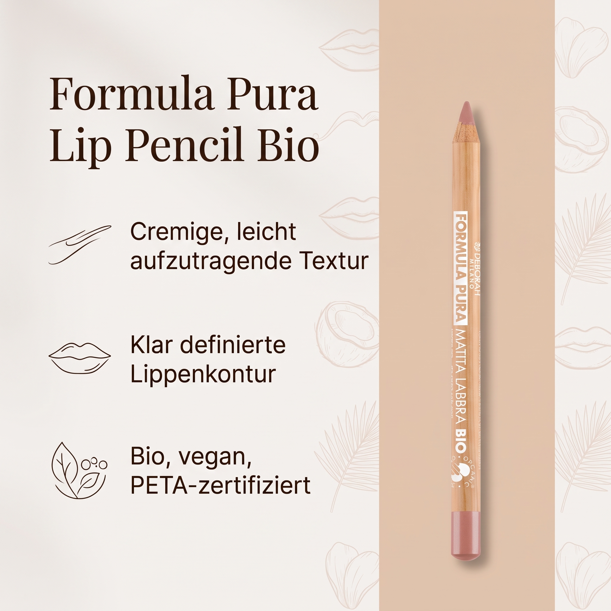 Lip Pencil Bio No. 01 Nude Beige Lip Pencil Bio No. 01 Nude Beige