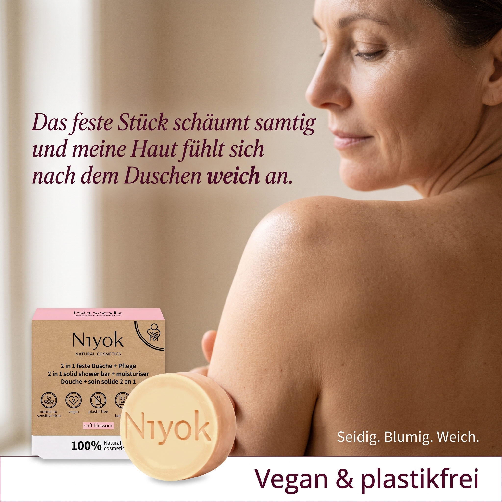 2 in 1 feste Dusche & Pflege Soft blossom 