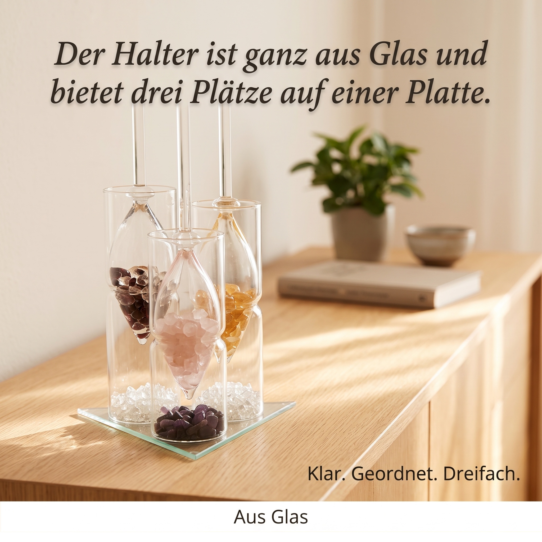 Halter 3-fach aus Glas 