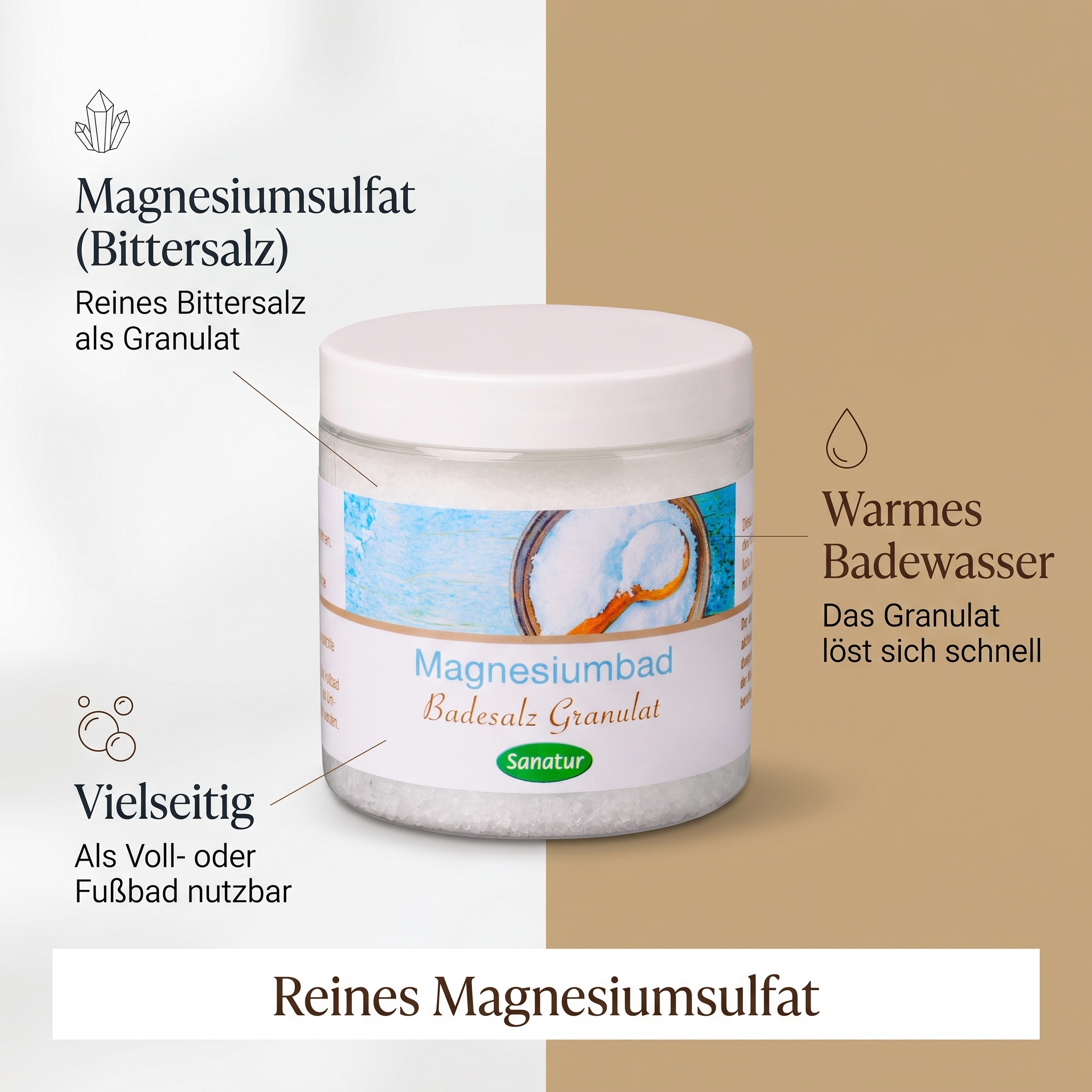 Magnesiumbad Badesalz Granulat 